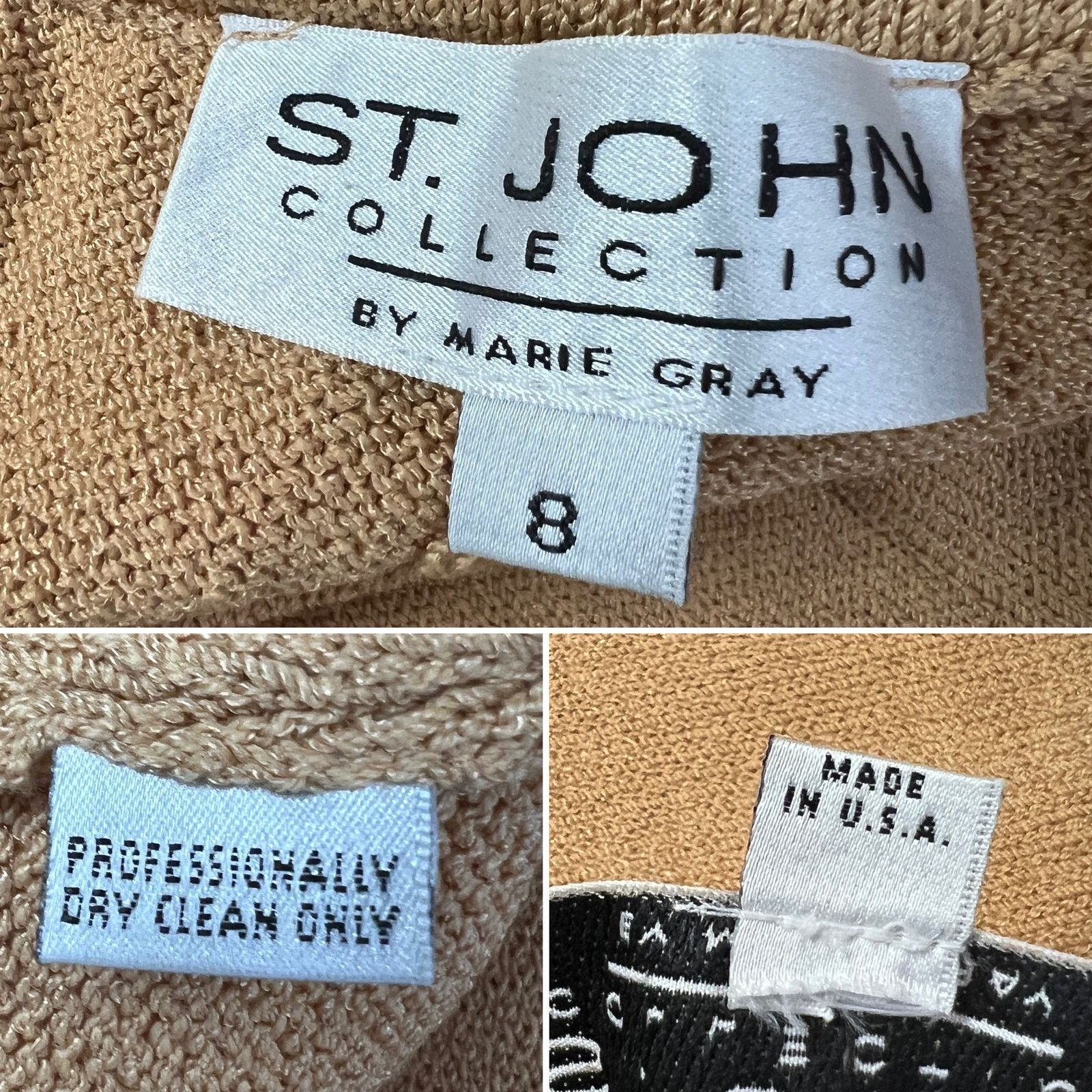 St. John St. John Collection Knit Camel Wide Leg Pull-On Pants Size 8 Size 30" / US 8 / IT 44 - 3 Thumbnail