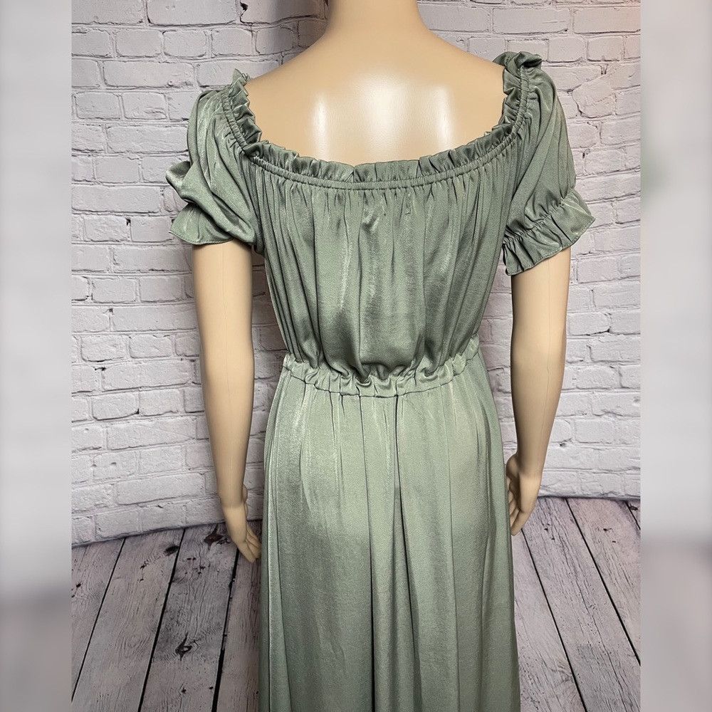 Other NWT New $195 Stellah High-Low Tie-Waist Sage Shirtdress Siz Size M / US 6-8 / IT 42-44 - 6 Thumbnail