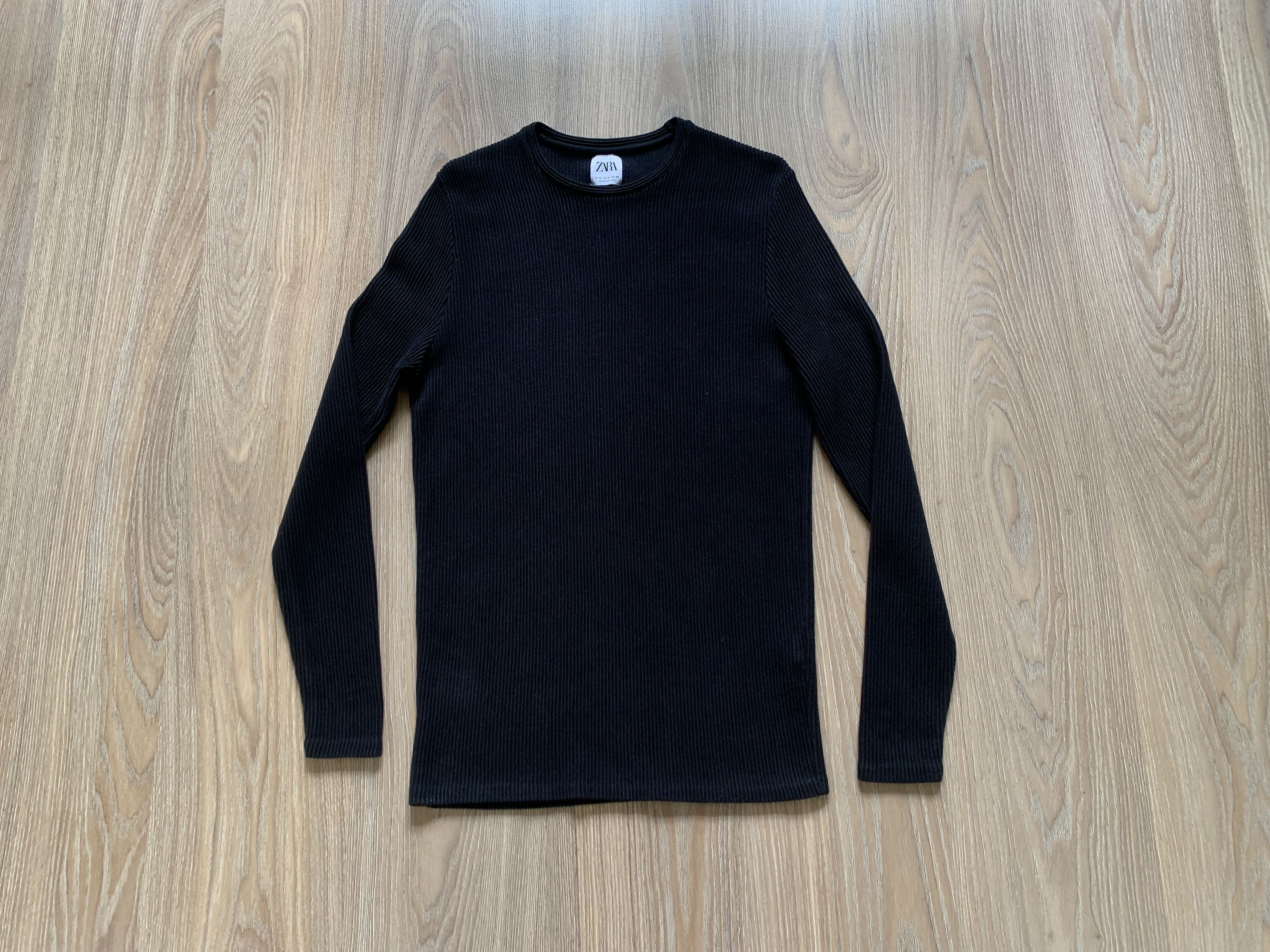 Designer × Zara Zara Man Black Basic Long Sleeve Size US M / EU 48-50 / 2 - 1 Thumbnail