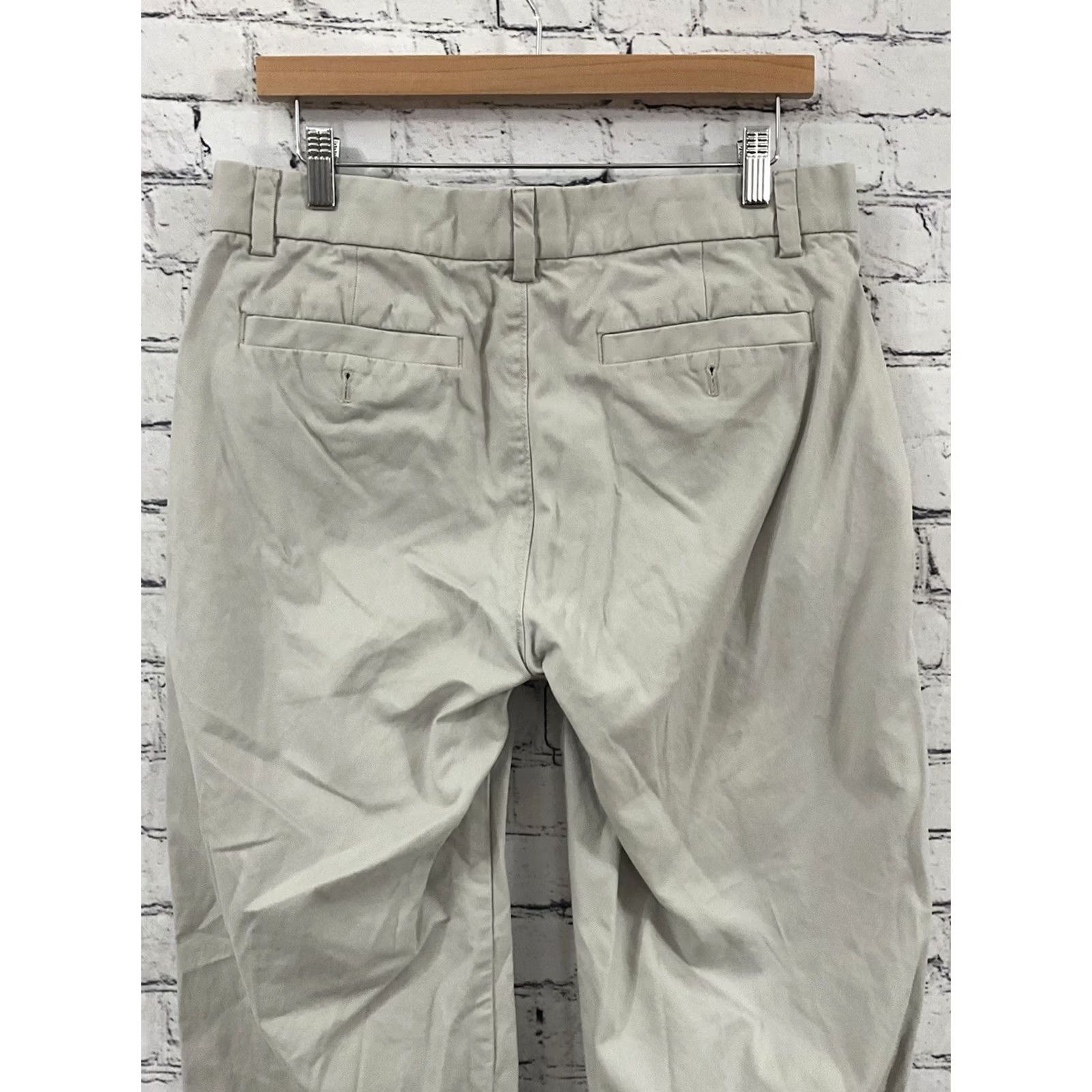 Gap GAP Mens Pants Khakis Classic Fit Tapered Leg 33x30 Beige Cotton Easy Fit Wrinkle Resistant 4-Pocket Zip Button Front Regular Size Mens Size US 33 - 4 Thumbnail