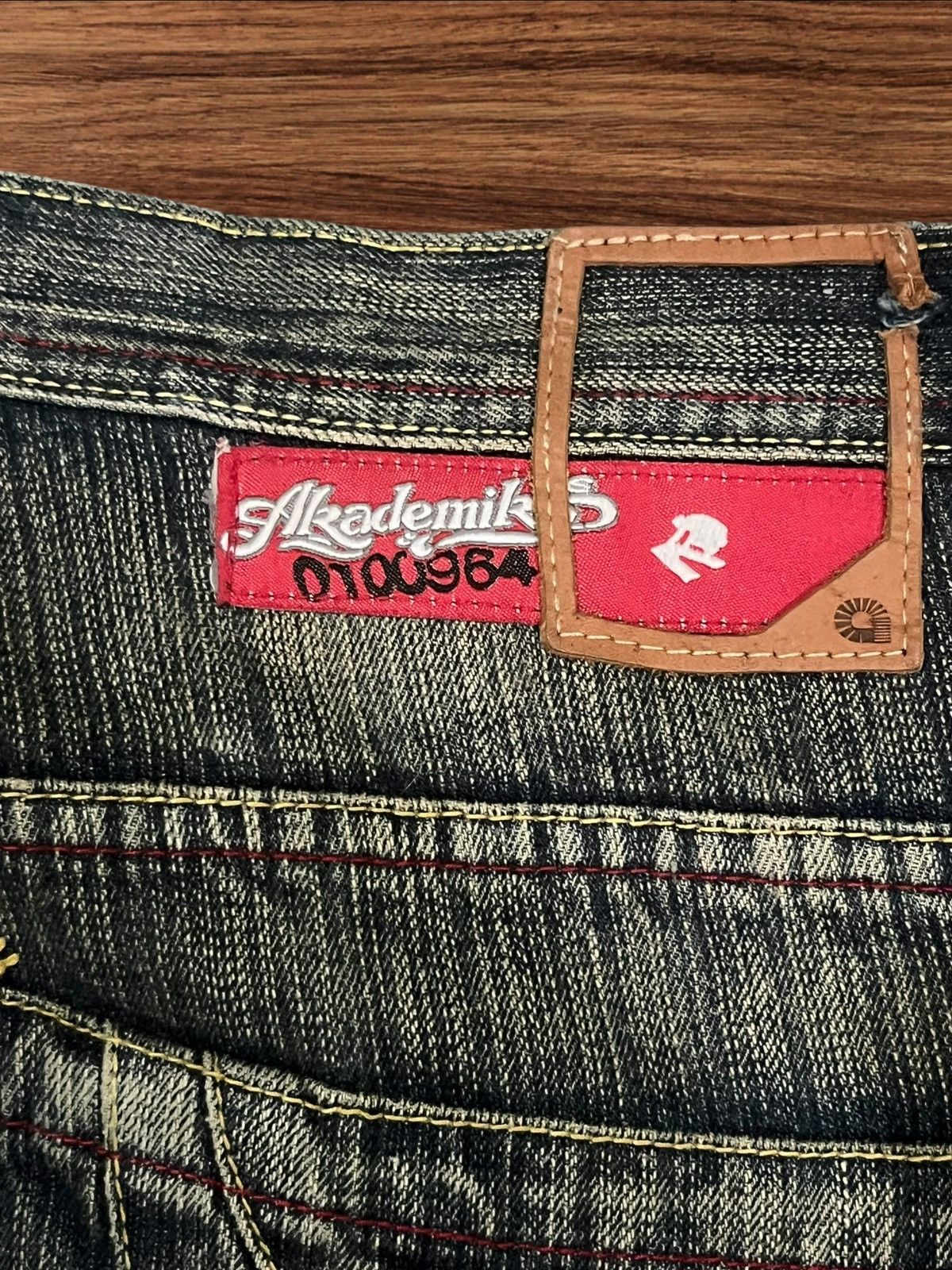 Akademiks ⚡️Baggy⚡️Akademiks Y2K Graffiti Patchwork Distress Baggy Jeans Size US 34 / EU 50 - 13 Thumbnail