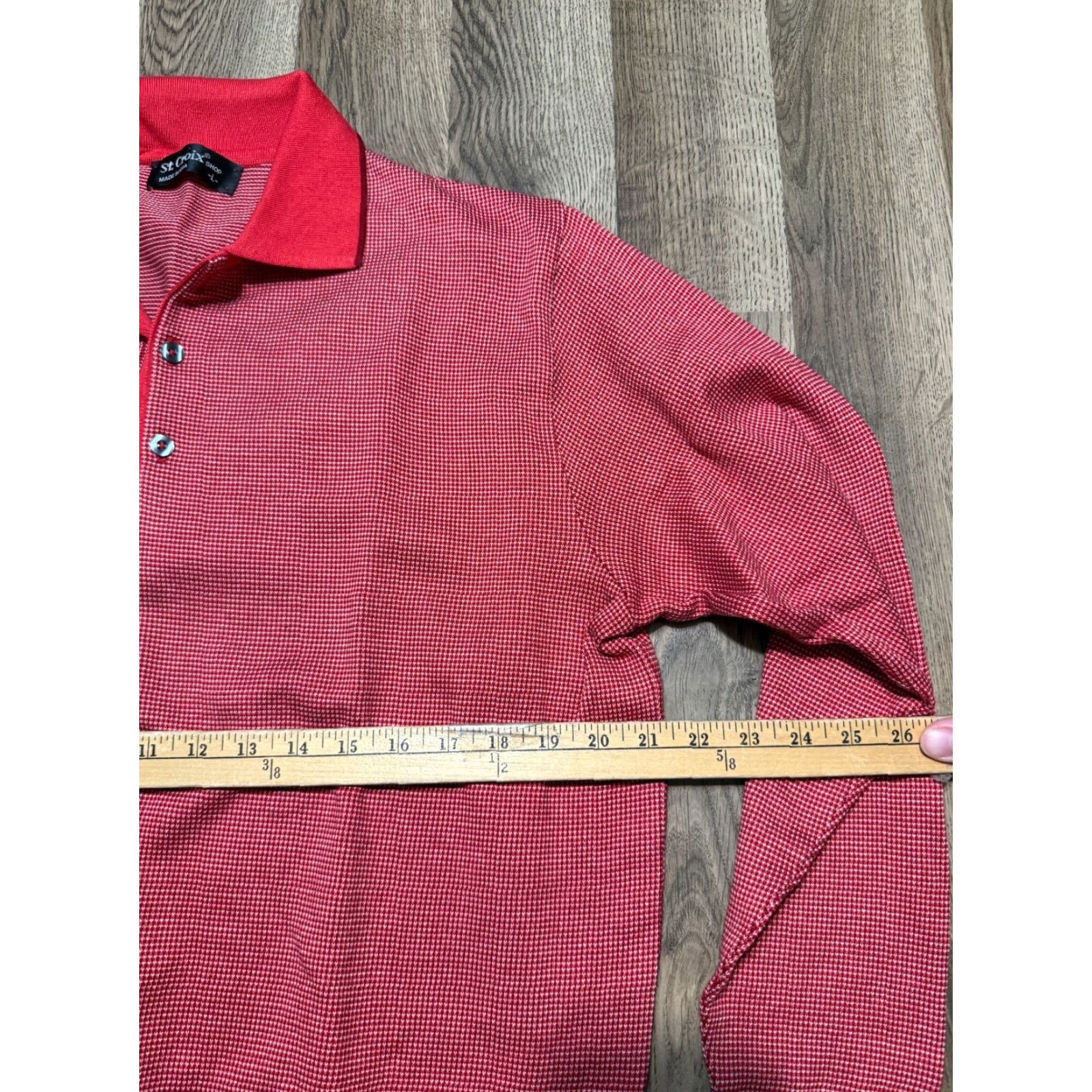Vintage St. Croix Shirt Men's Large Red White Long Sleeve Polo Buttoned Collar Casual Vintage: No Size US L / EU 52-54 / 3 - 6 Thumbnail