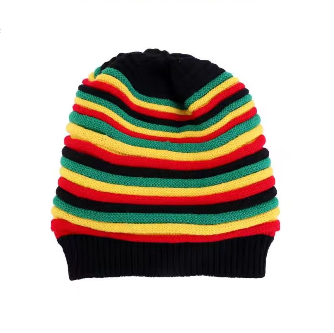 Japanese Brand Colourful Striped Knitted Hat Size ONE SIZE - 1 Thumbnail