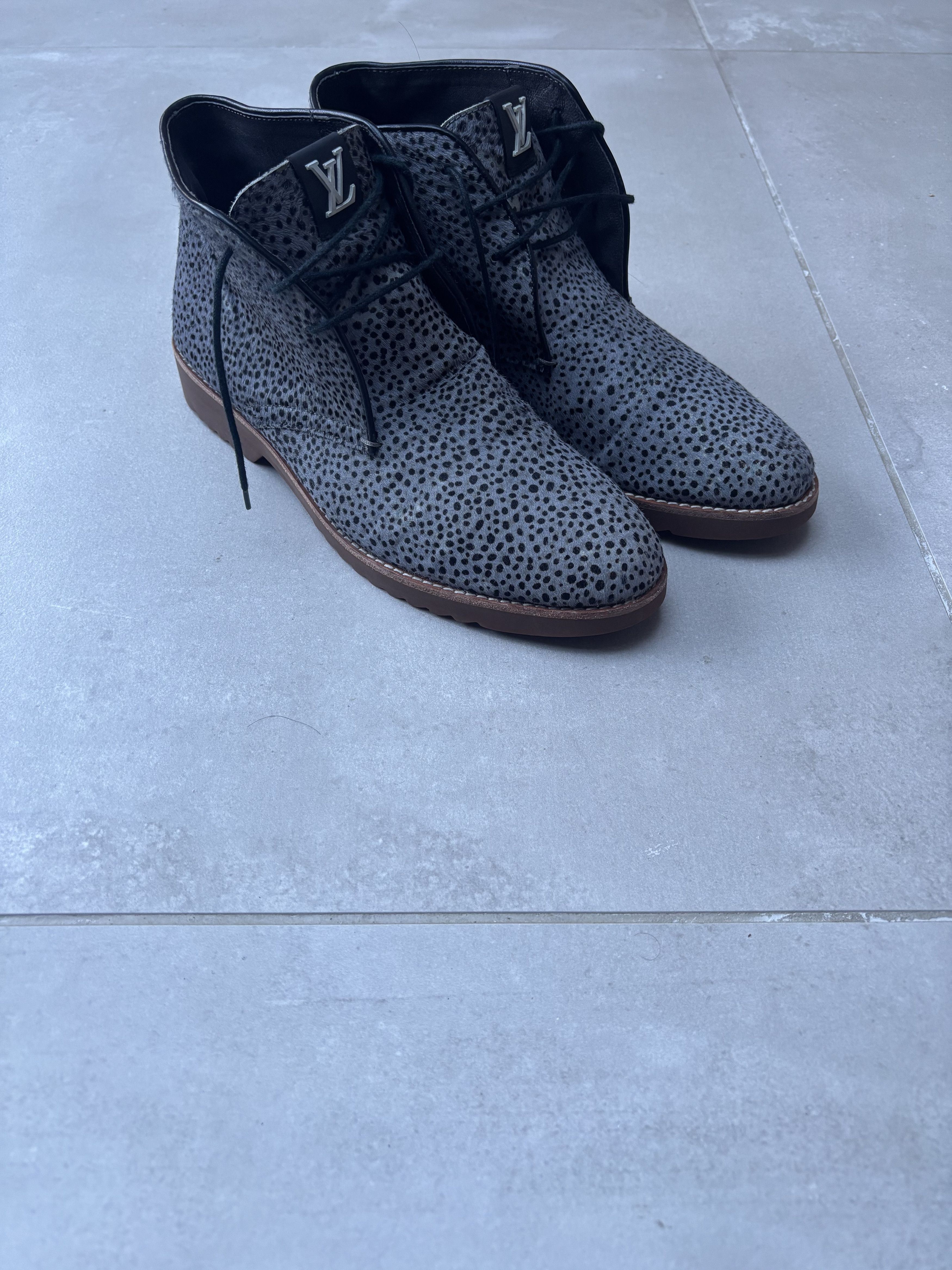 Louis Vuitton Mohair Animal Print Boots