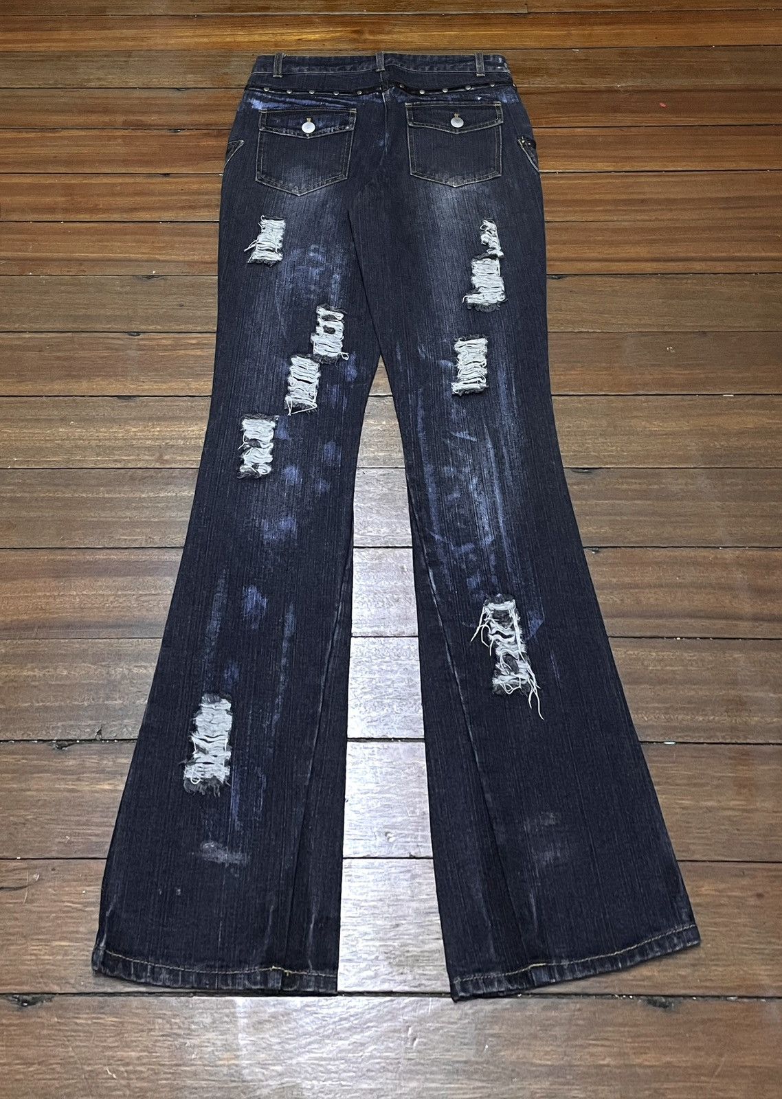 Le Grande Bleu (L.G.B.) Very Rare Vintage Brand Sexpot Revenge Flared Jeans 1990s Size US 31 - 2 Thumbnail