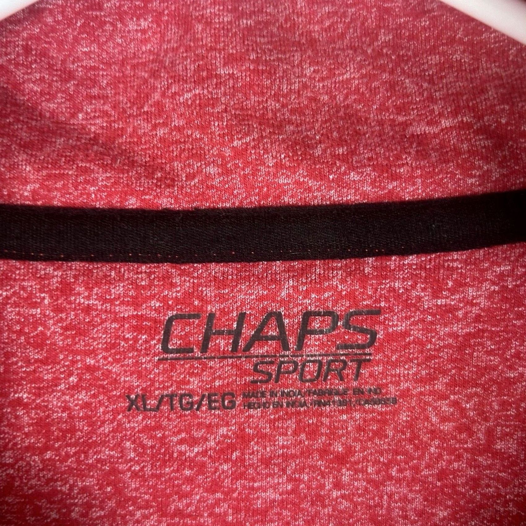 Chaps Chaps Sweatshirt Pullover 1/4 Zip Long Sleeve Mens XL Red Heather Casual Sock? Size US XL / EU 56 / 4 - 4 Thumbnail