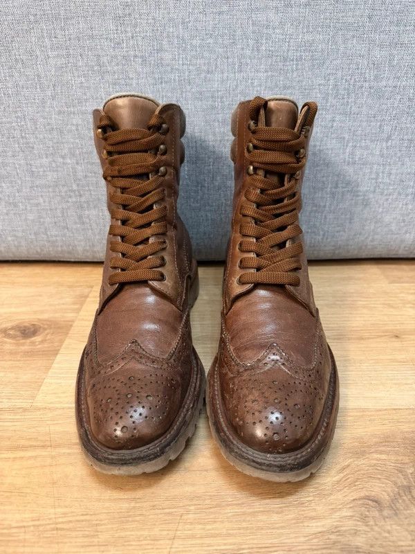 Brunello Cucinelli Brunello Cucinelli Leather Boots Brogue Oxford Vibram 38 Size US 8 / IT 38 - 6 Thumbnail