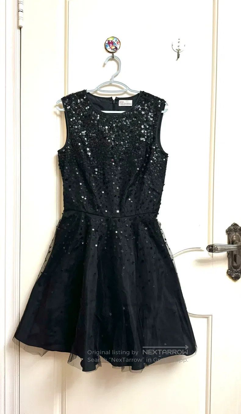 Valentino Valentino Black star studded beaded mesh dress Size S / US 4 / IT 40 - 1 Thumbnail