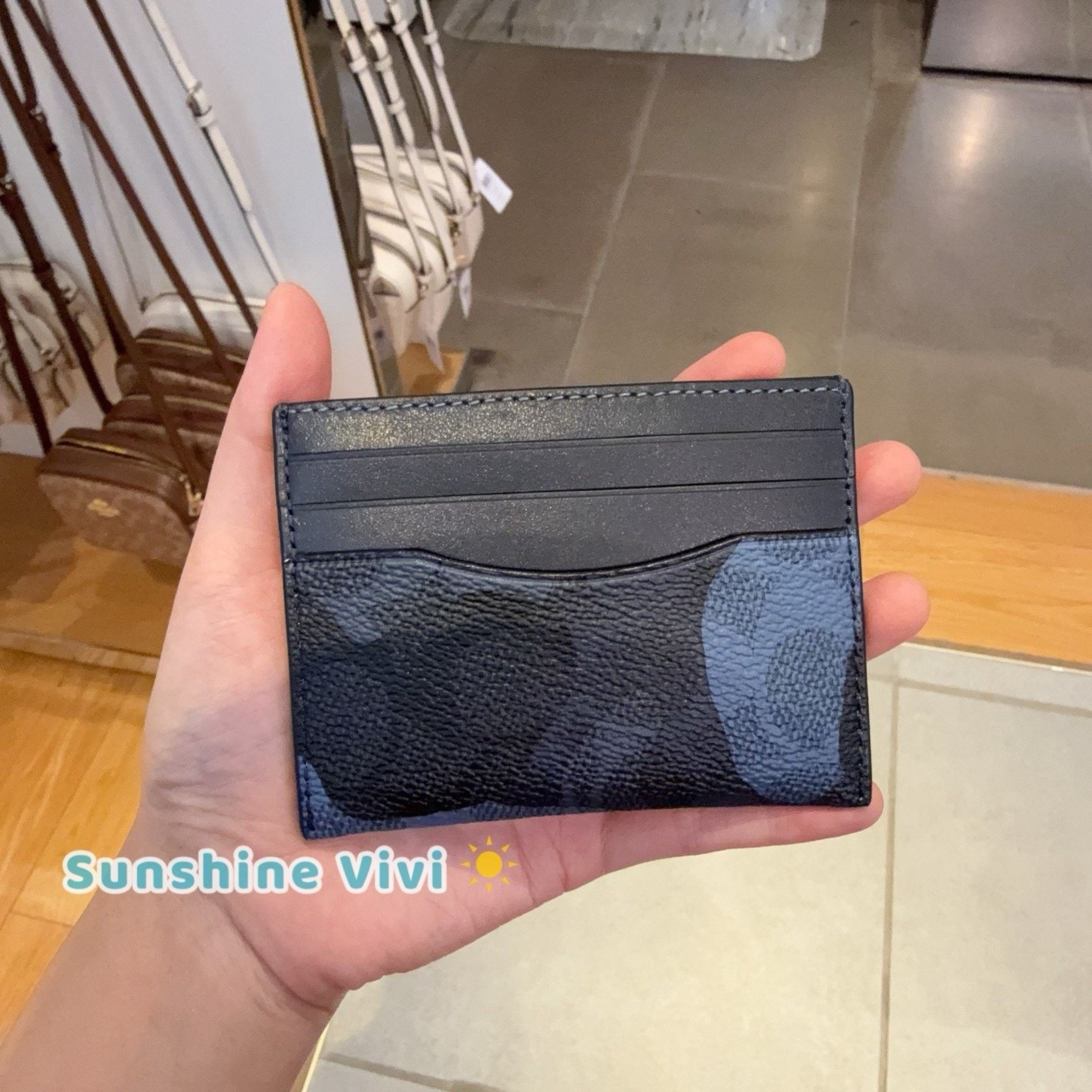 Coach NWT Coach Slim Id Card Case Signature Camo CY266 Blue Size ONE SIZE - 2 Thumbnail