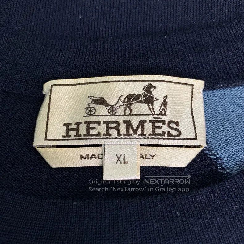 Hermes Hermes Color-blocked round-neck cashmere knit sweater Size US XL / EU 56 / 4 - 5 Thumbnail