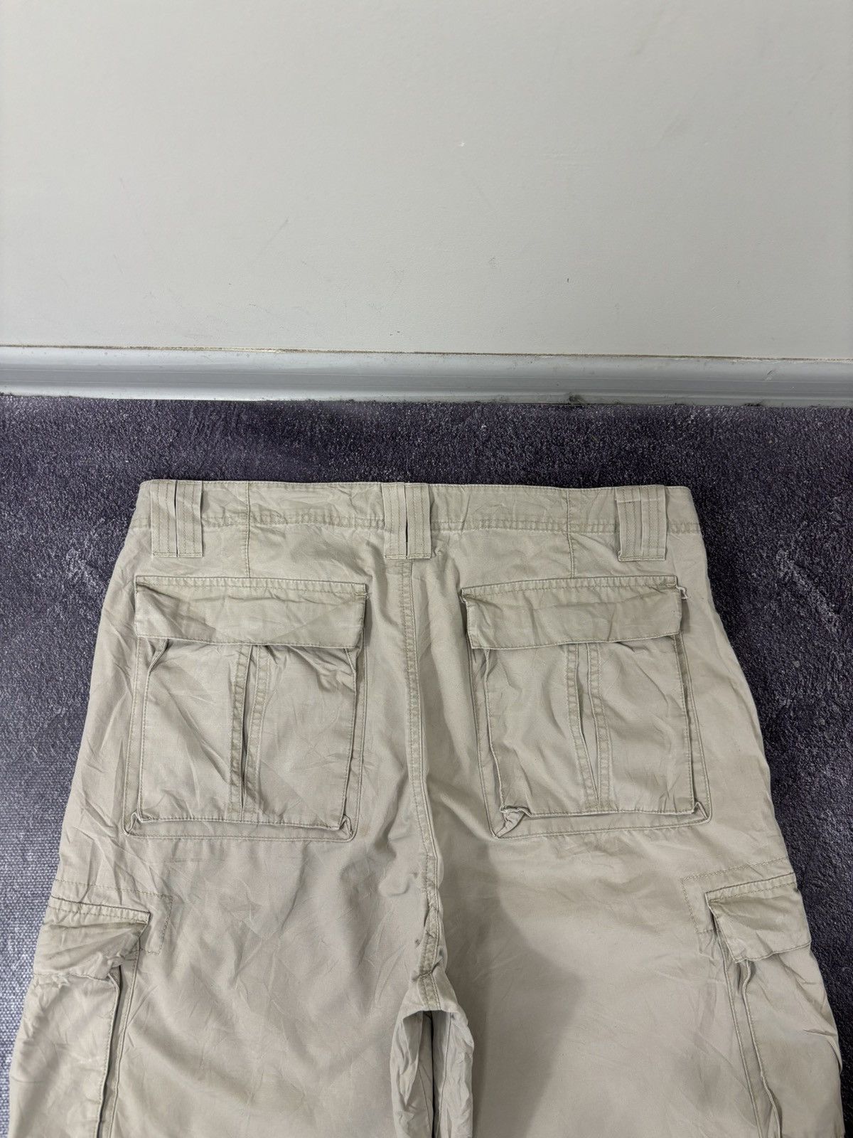Lee Vintage Lee Dungarees Y2K Beige Work Hype Baggy Cargo Shorts Size US 36 / EU 52 - 17 Thumbnail
