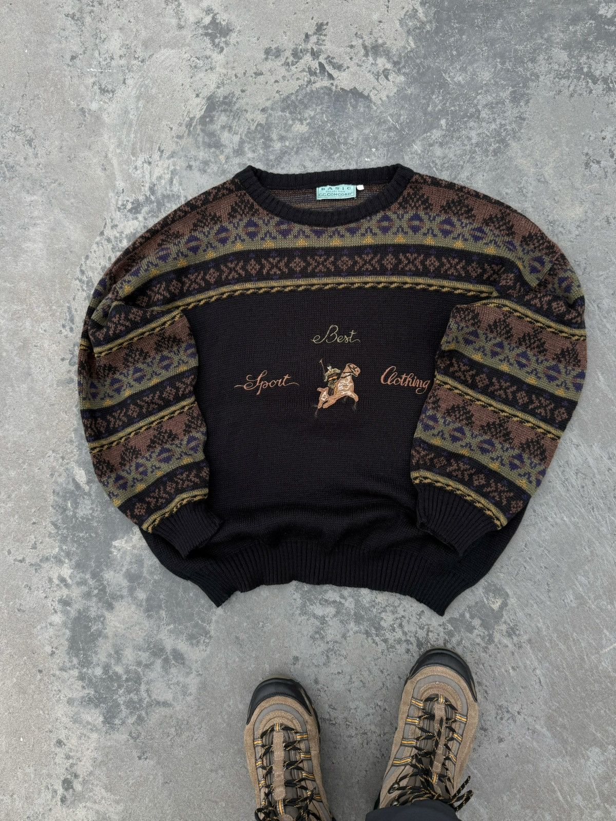 Vintage Vintage Knitted Jumper Y2k Horse Knit Coogi Style Sweater Size US XL / EU 56 / 4 - 2 Thumbnail