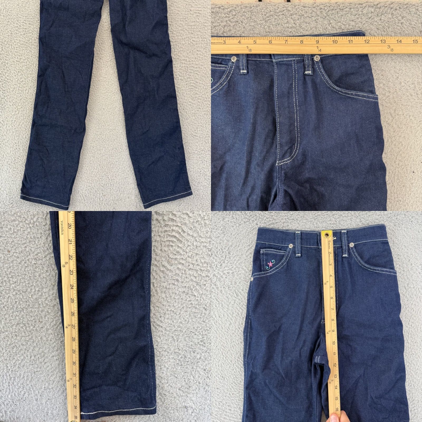 Wrangler VINTAGE Wrangler Jeans Womens 5 Juniors Blue High Rise No Fault Denim 70s USA Size 27" / US 4 / IT 40 - 8 Thumbnail