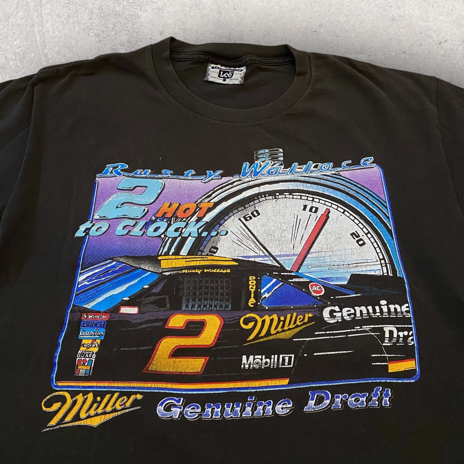 NASCAR × Vintage Vintage 90s Rusty Wallace Miller Draft Beer Racing T Shirt Size US L / EU 52-54 / 3 - 4 Thumbnail