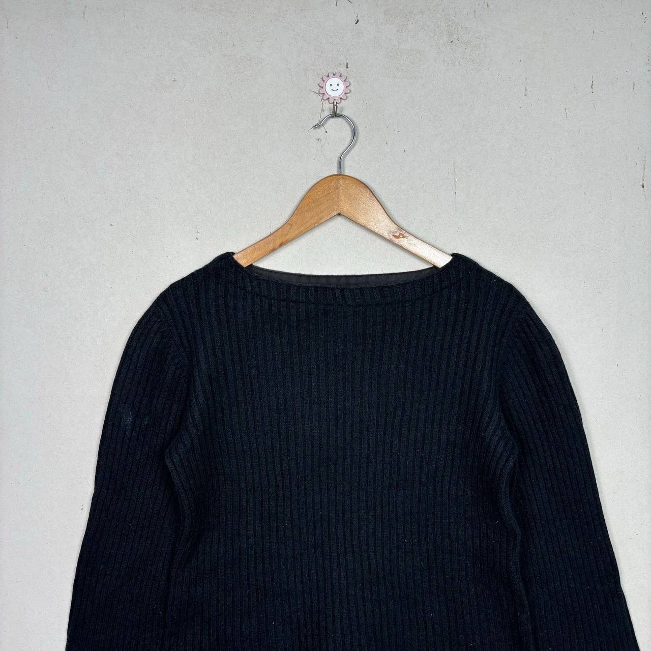 Polo Ralph Lauren Polo Ralph Lauren Sport Wool Black Ribbed Knit Sweater Size US M / EU 48-50 / 2 - 3 Thumbnail