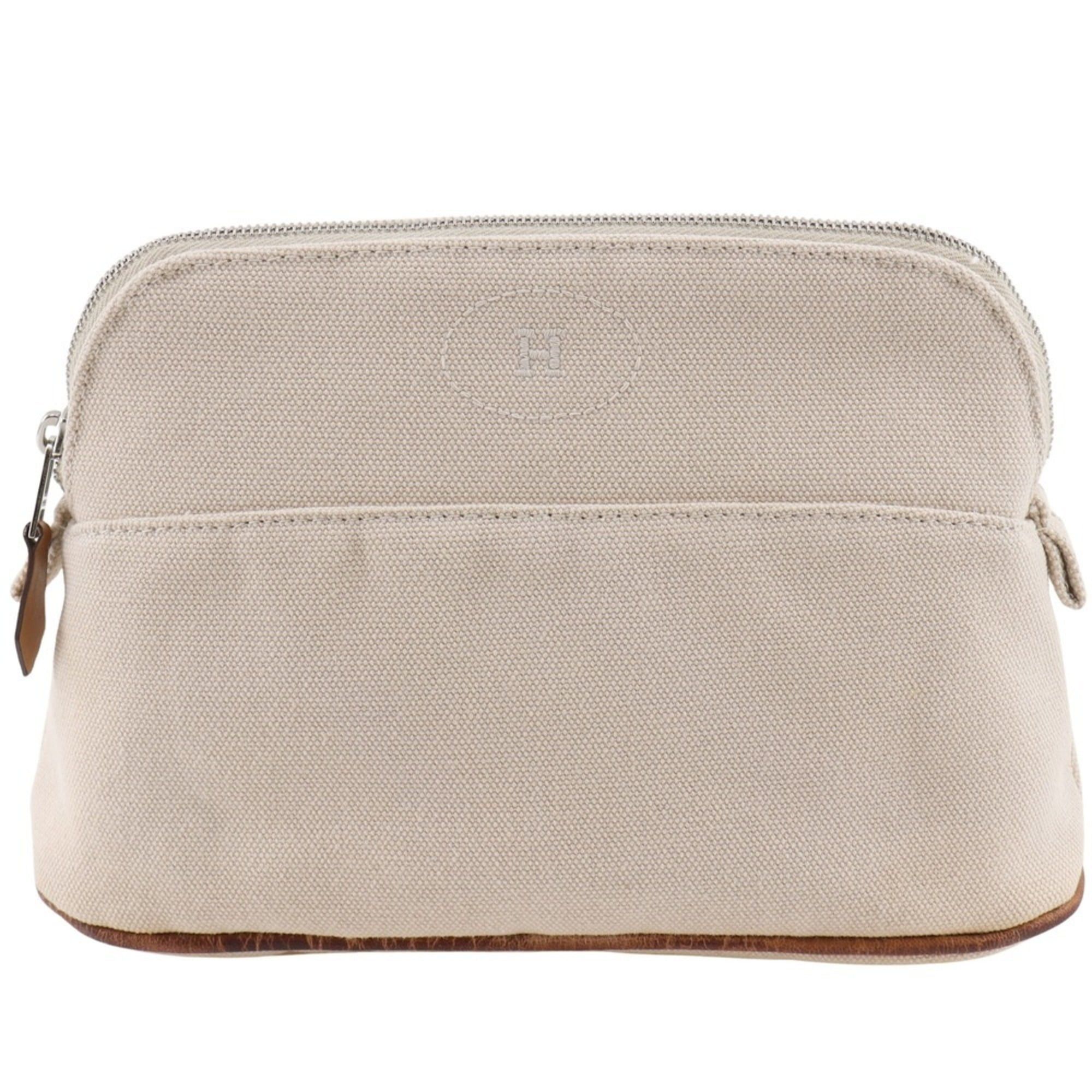 Hermes Hermes Bolide Pouch 20 Canvas Beige Zipper Unisex Size ONE SIZE - 1 Thumbnail