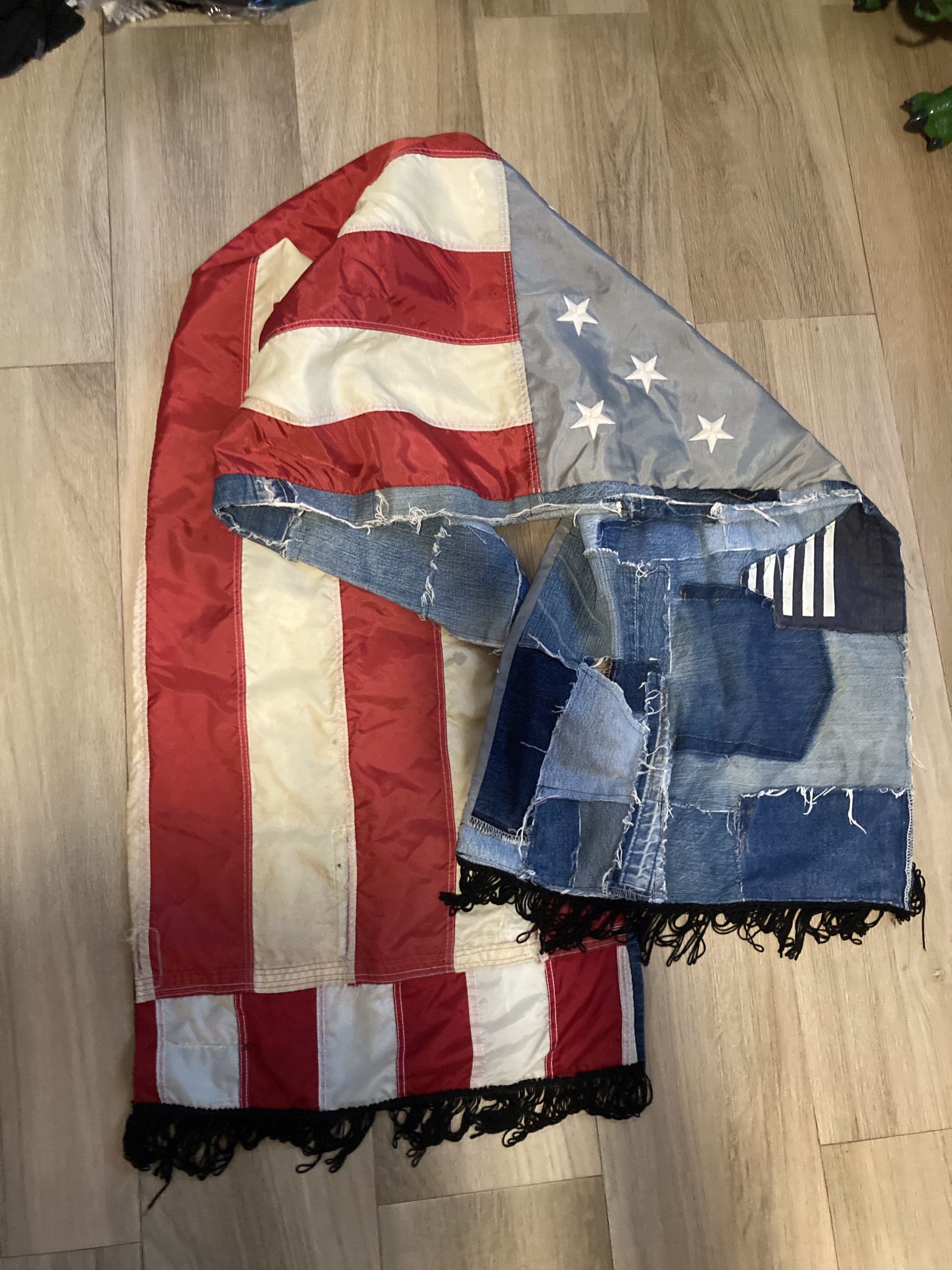 Other Gilet Denim America Flag Boro Scarf Size ONE SIZE - 3 Thumbnail