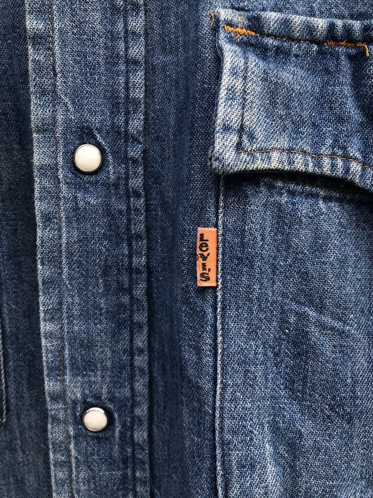 Levi's Rare‼️ Vintage 70s Levi's Western Shirt Orange Tab Size US M / EU 48-50 / 2 - 5 Thumbnail
