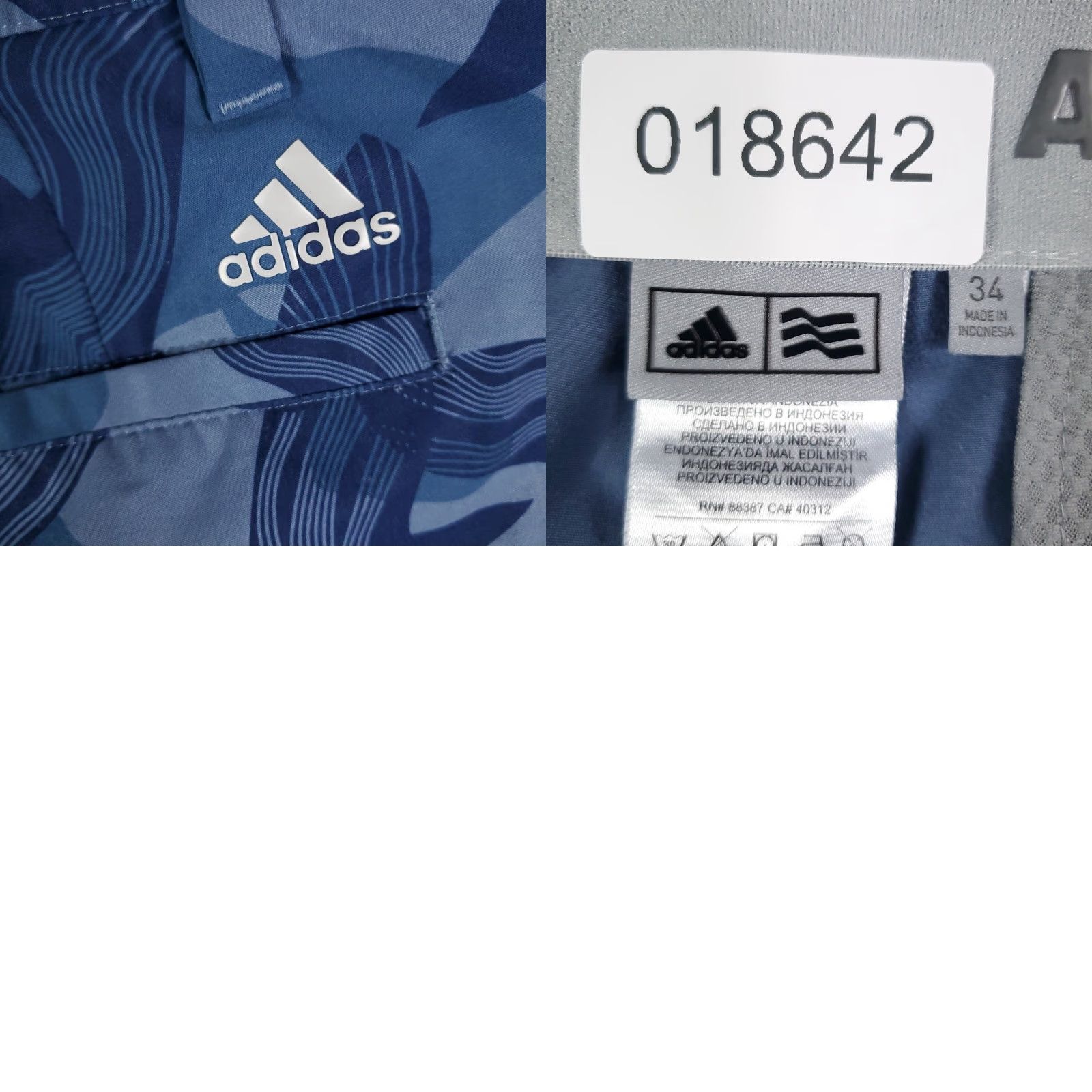 Adidas Adidas Shorts Mens Waist 34 Blue Bird Print Casual Flat Front Chinos Size US 34 / EU 50 - 8 Thumbnail