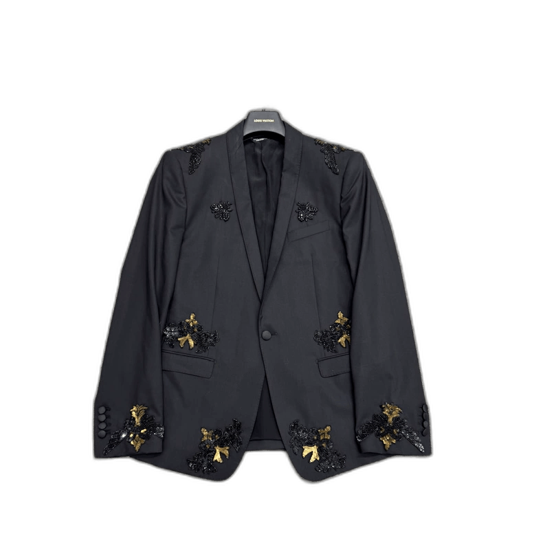 Dolce & Gabbana DG gold custom sequin wool blazer Size US L / EU 52-54 / 3 - 1 Thumbnail