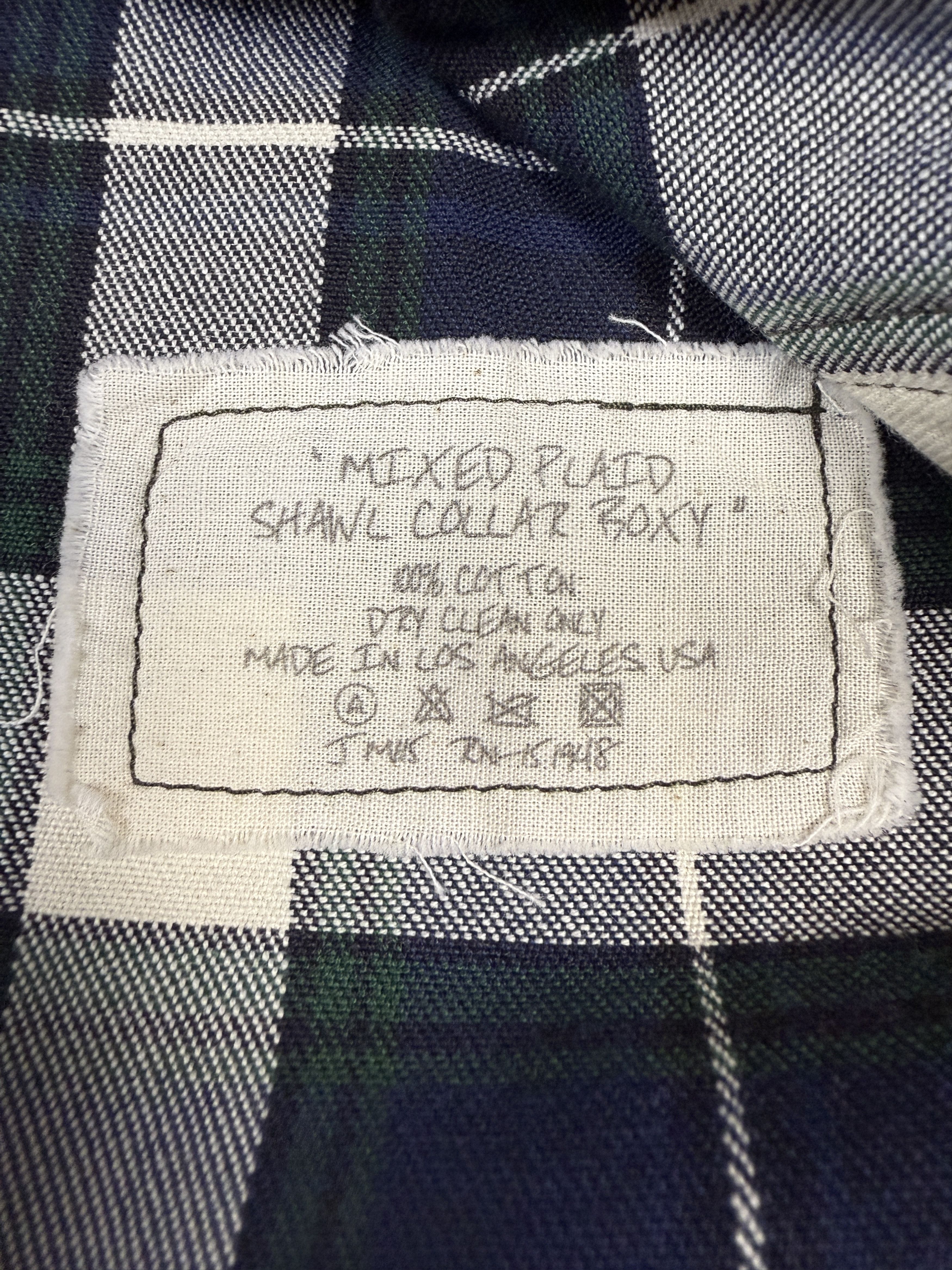Greg Lauren $1050 Greg Lauren Mixed Plaid Shawl Collar Boxy Jacket Size US L / EU 52-54 / 3 - 9 Thumbnail