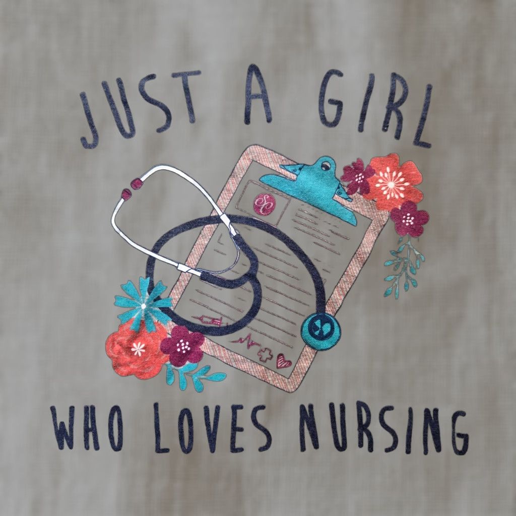 Vintage Just A Girl Who Loves Nursing Tee Shirt Short Sleeve Adult Women's L Gray Cotton T-Shirt Nursing Shirt Womens L 90s? Size L / US 10 / IT 46 - 1 Thumbnail