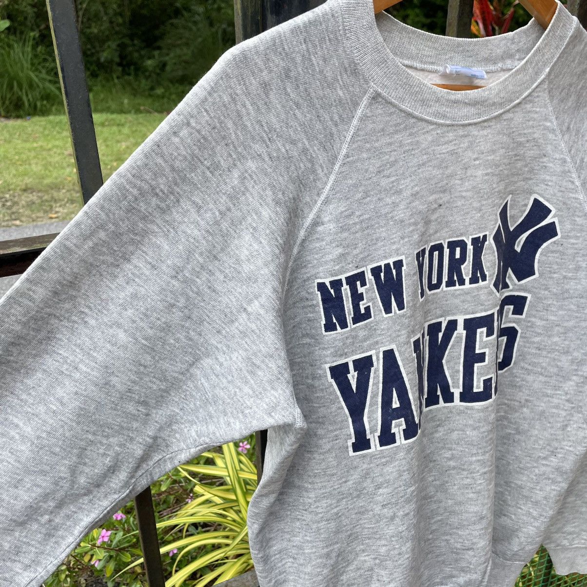 New York Yankees 🔥Vintage 80s New York Yankees Big Logo Spellout Sweatshirts Size US M / EU 48-50 / 2 - 7 Thumbnail
