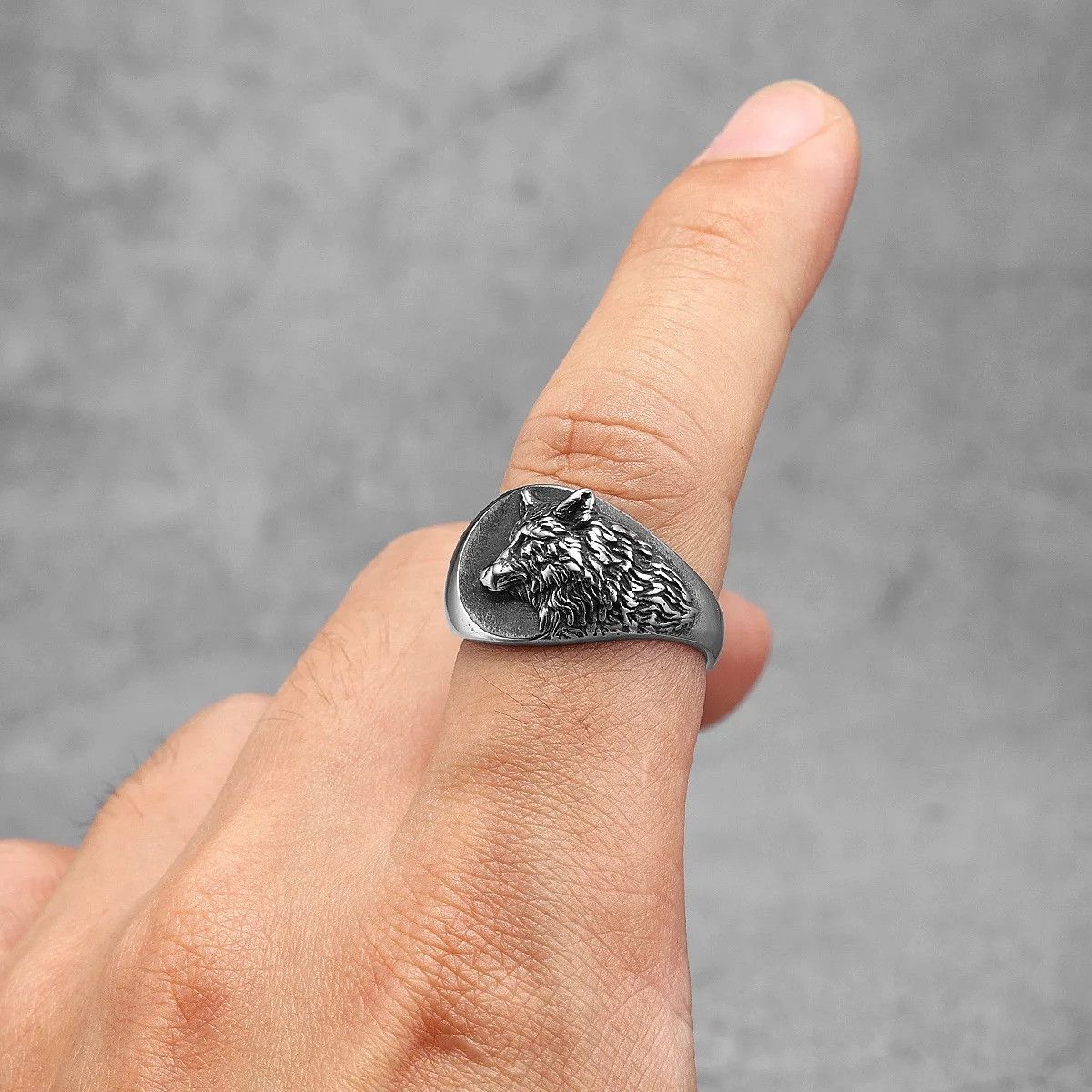 Vintage Viking Wolf Animal Men Ring Size ONE SIZE - 2 Thumbnail
