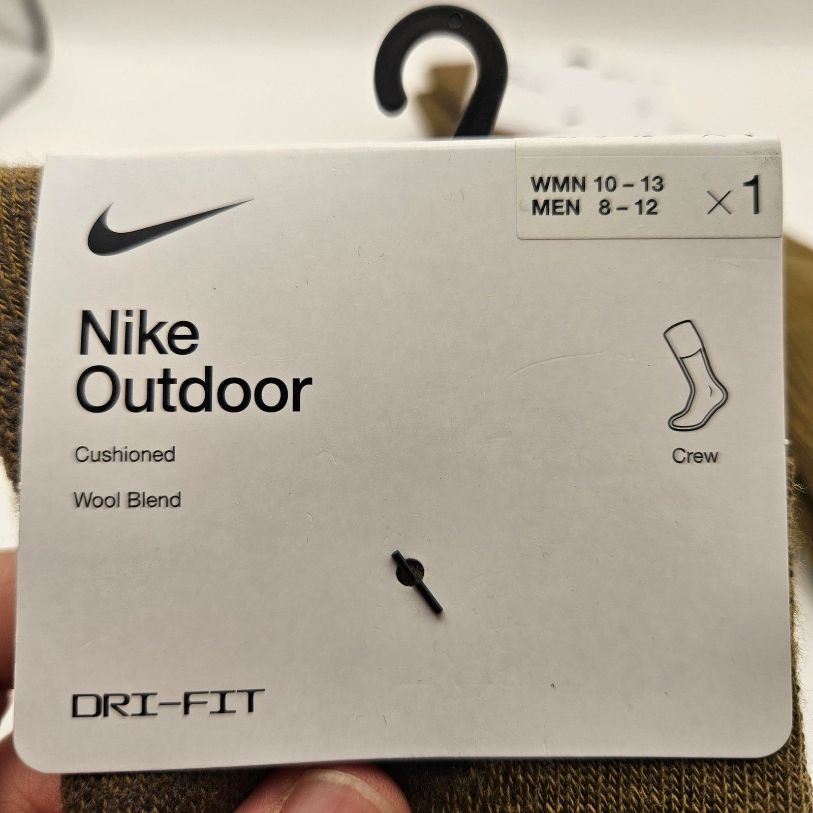 Nike LOT OF 2 - NIKE OUTDOOR LARGE WOOL LONG CREW SOCKS DQ6450-30 Size ONE SIZE - 2 Thumbnail