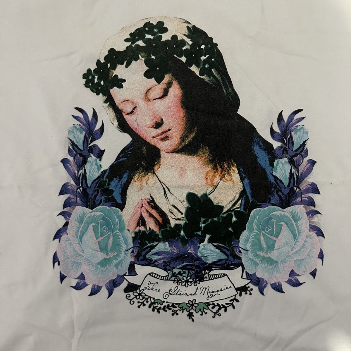 Golf Wang White graphic tee with blue roses and Mary design GOLF WANG Size US L / EU 52-54 / 3 - 2 Thumbnail