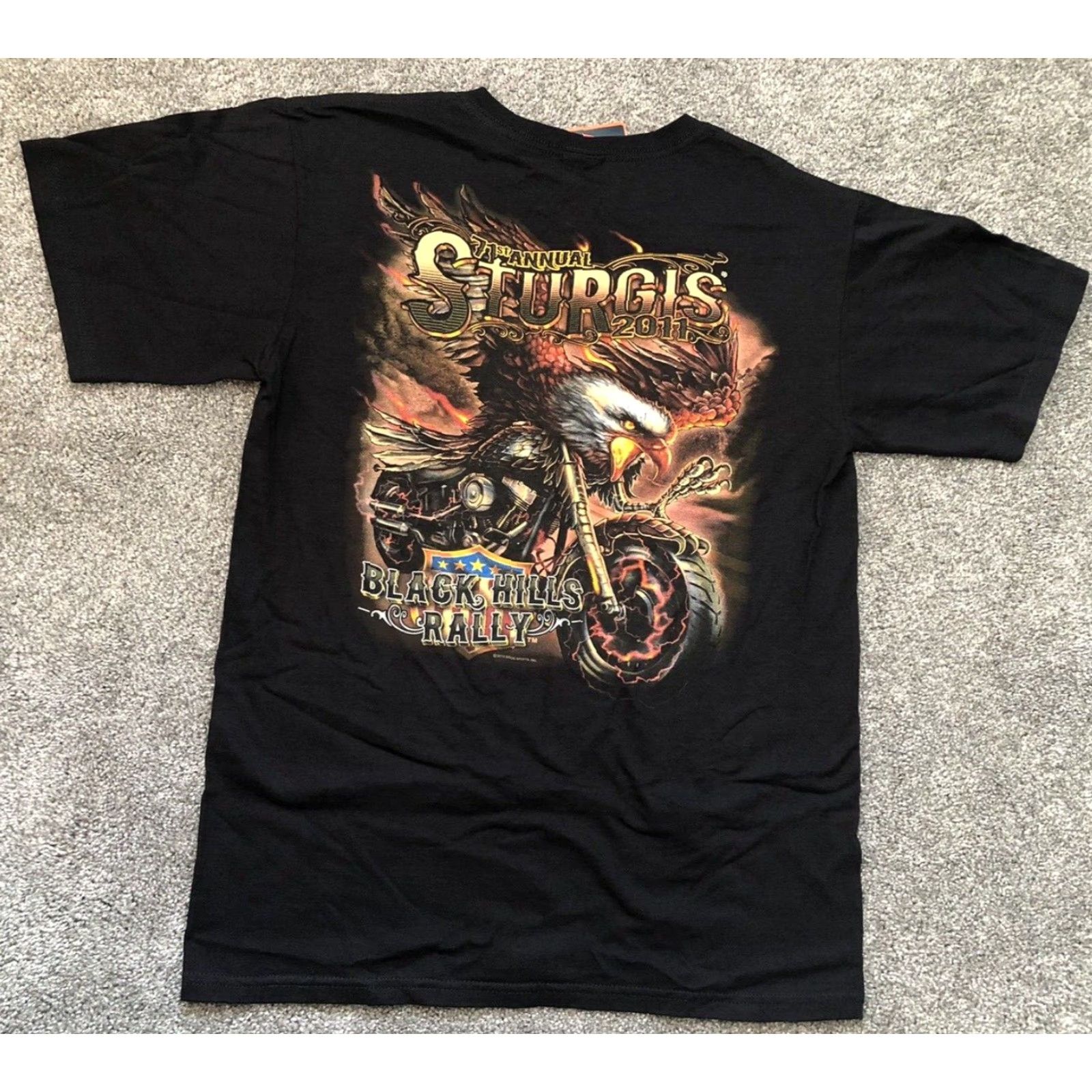 Anvil VINTAGE Sturgis Motorcycle Rally Anvil T Shirt Front & Back Design MEDIUM Black Cotton Mens T-Shirt 2010-2019 Size US M / EU 48-50 / 2 - 3 Thumbnail