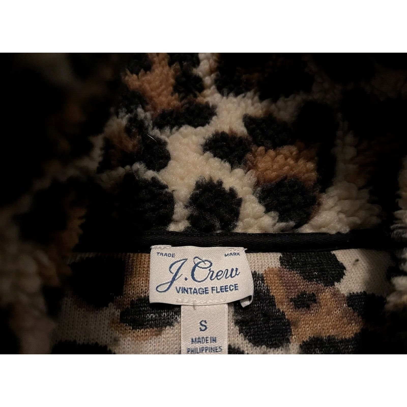 J.Crew VINTAGE J.CREW Leopard Cheetah Sherpa Pullover Jacket Fleece Women's Small S Size S / US 4 / IT 40 - 5 Thumbnail