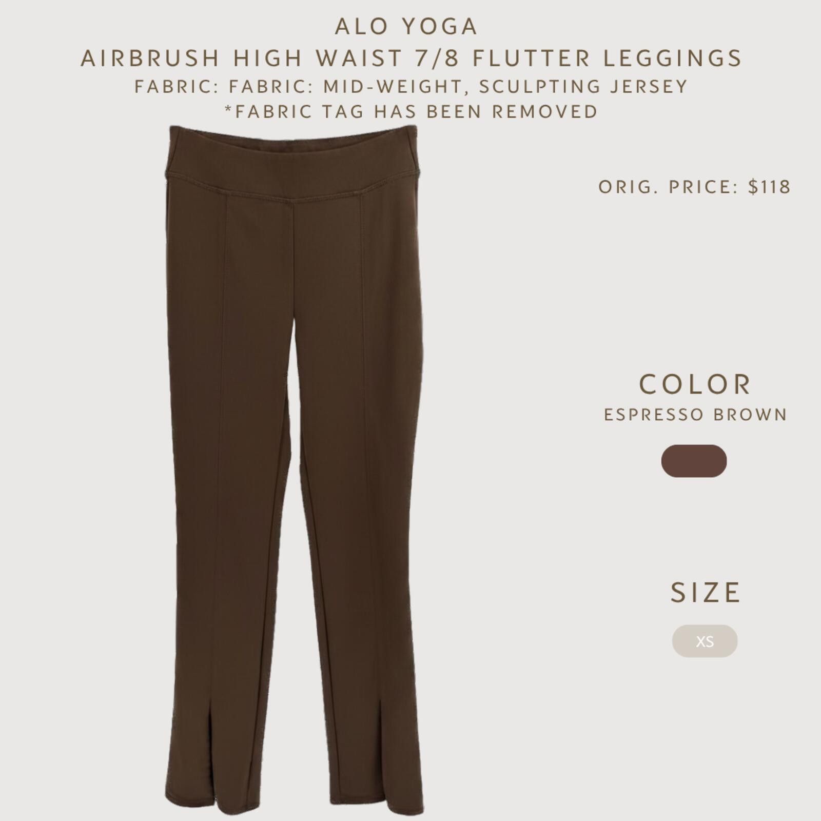Other Alo Yoga Airbrush Flutter Leggings Brown XS Size 26" / US 2 / IT 38 - 2 Thumbnail