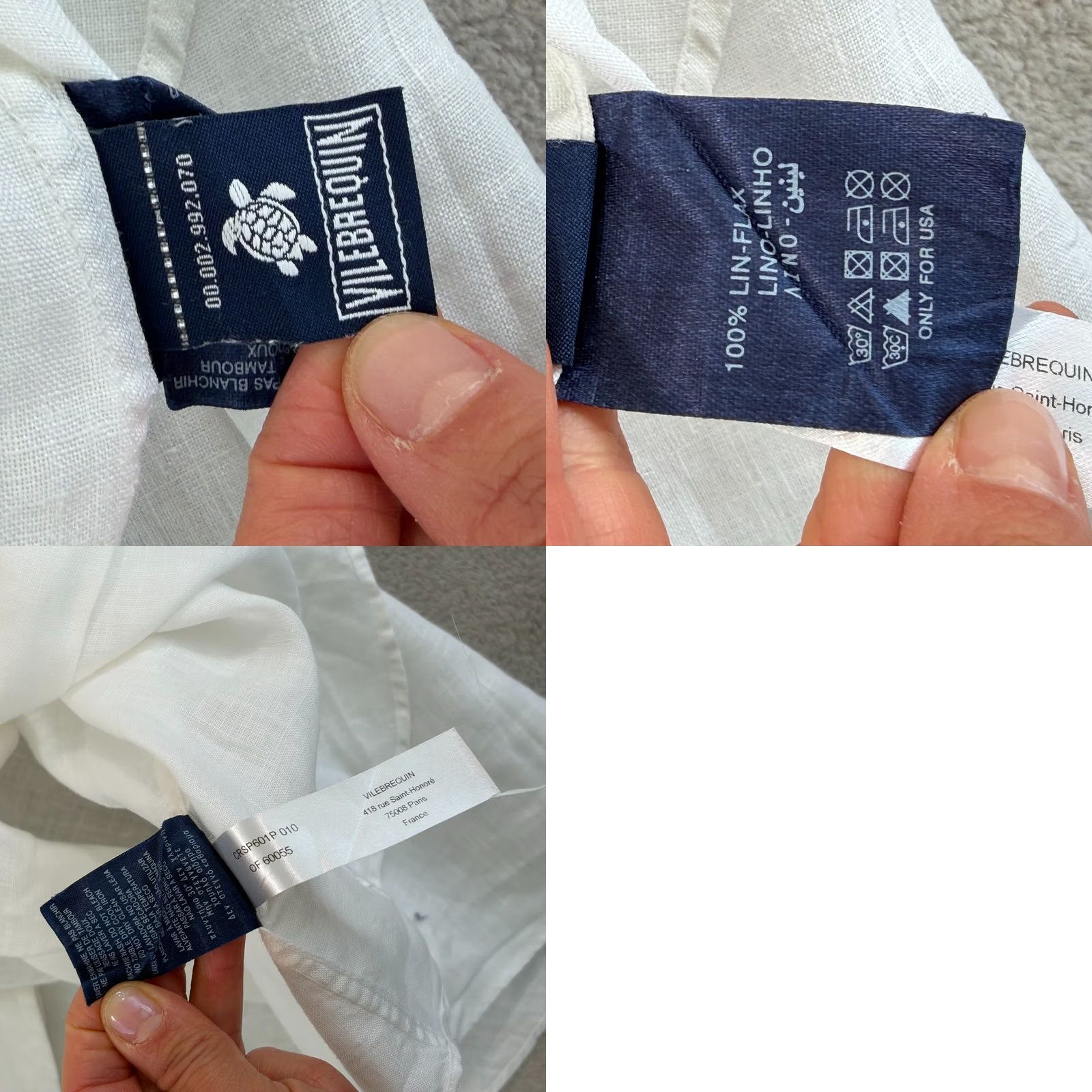 Vilebrequin Vilebrequin Shirt Men XL White Long Sleeve Embroidered Turtle Button-Up Linen Navy, Men's, 100% Linen, Solid, Casual, Travel, Spring Summer Fall Size US XL / EU 56 / 4 - 8 Thumbnail