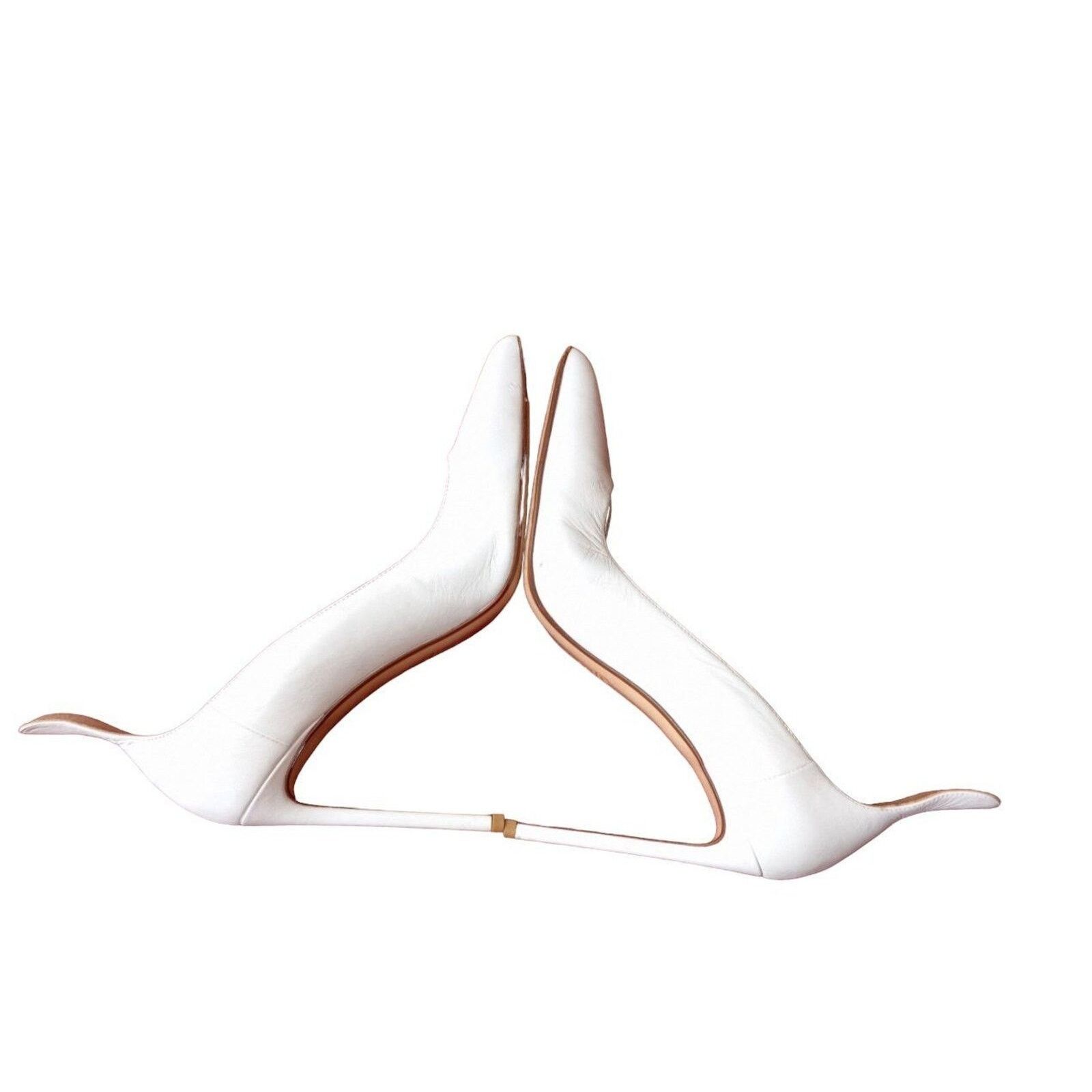 Francesco Smalto Francesco Russo Smooth Leather Pointed Toe Stiletto 9.5 Size US 9.5 / IT 39.5 - 4 Thumbnail