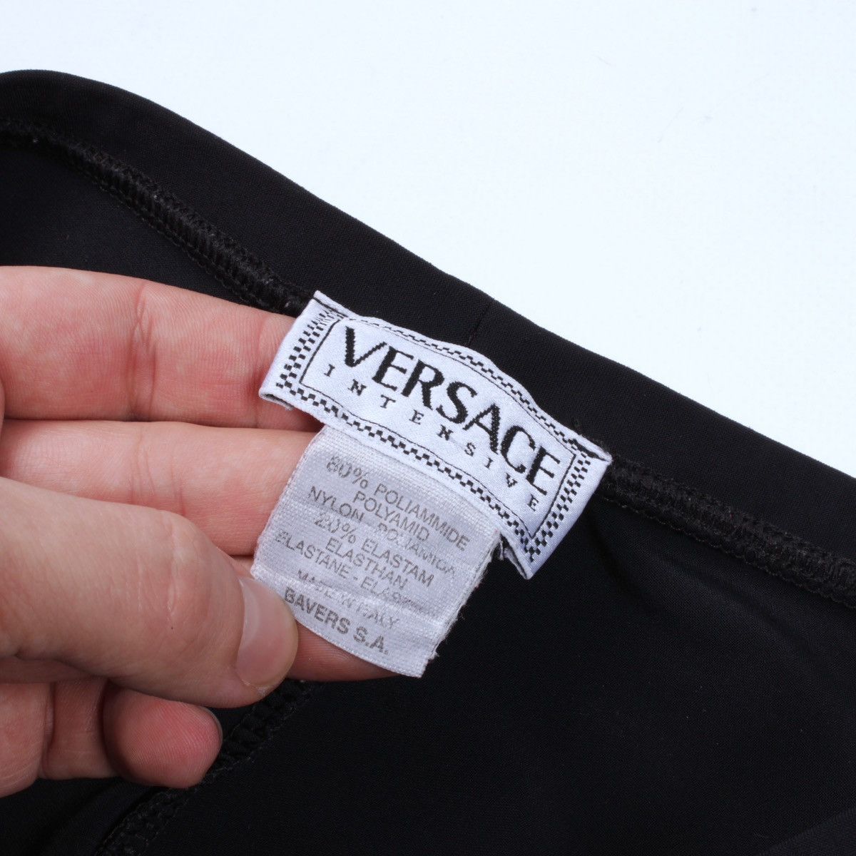 Versace × Vintage Versace Intensive Black Nylon Womens Wide Leg Pants Size 32" / US 10 / IT 46 - 20 Thumbnail