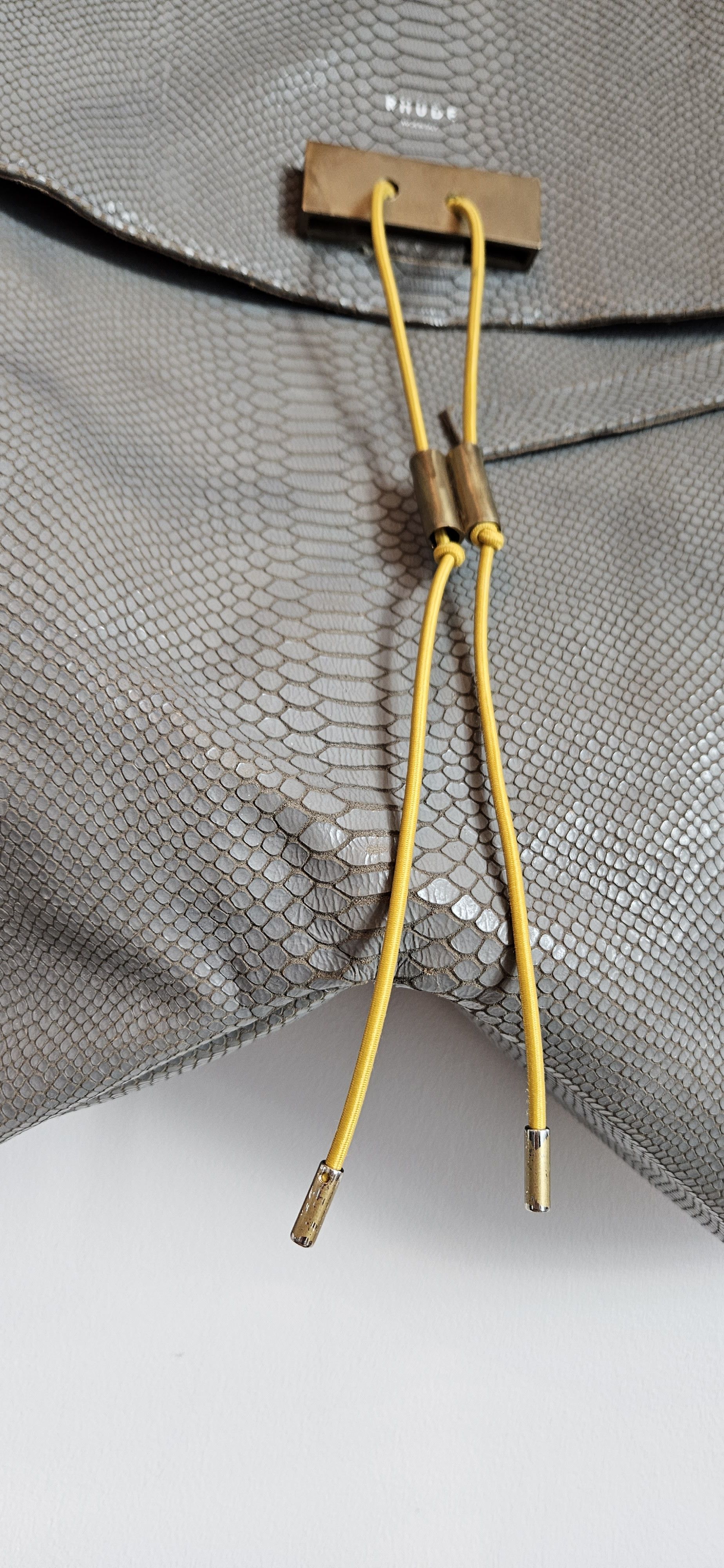 Rhude One-Off AW20 Grey Jumbo Leather Backpack Size ONE SIZE - 9 Thumbnail