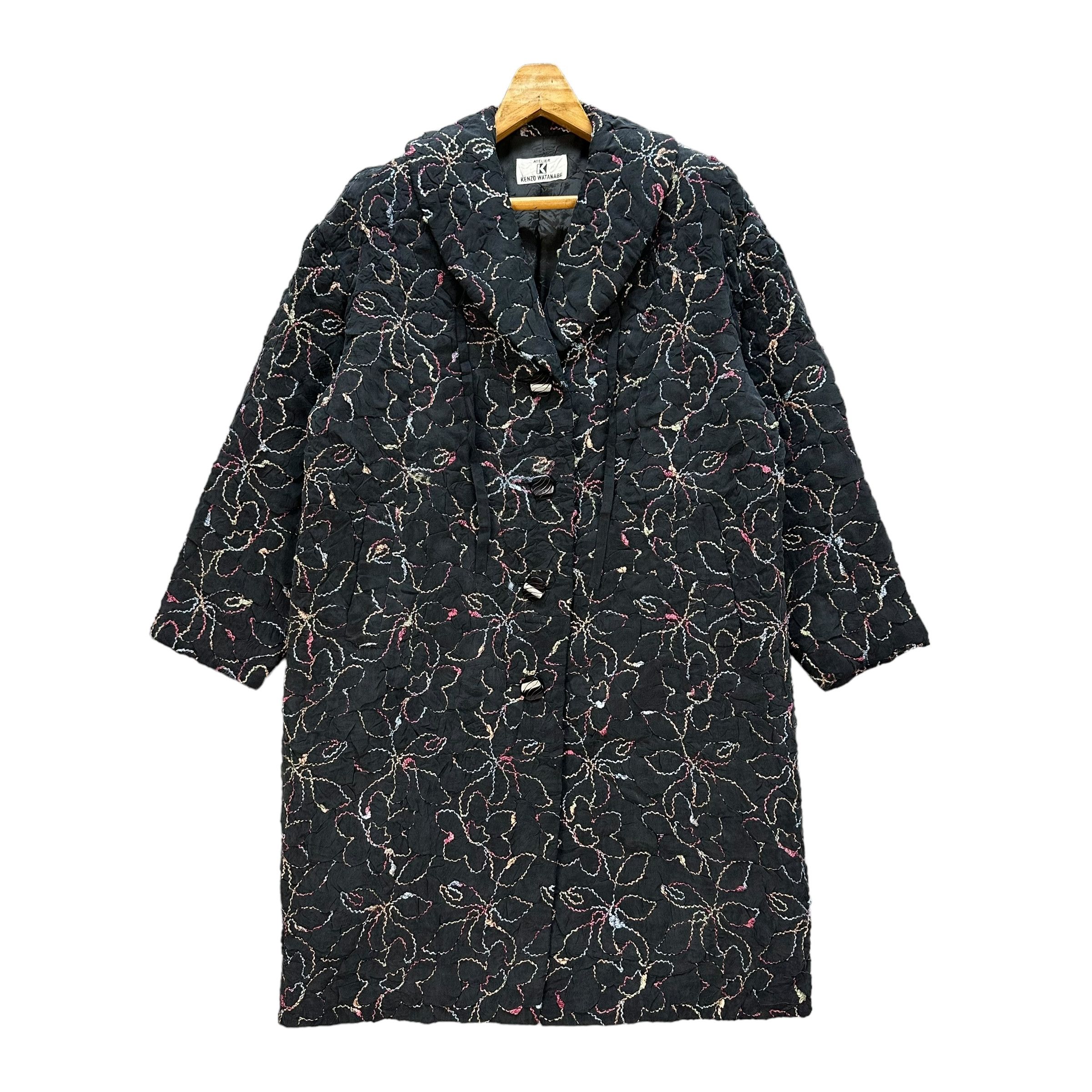 Kenzo 90's Atelier Kenzo Watanabe Motif Florals Overcoat #A23-0537 Size L / US 10 / IT 46 - 1 Thumbnail
