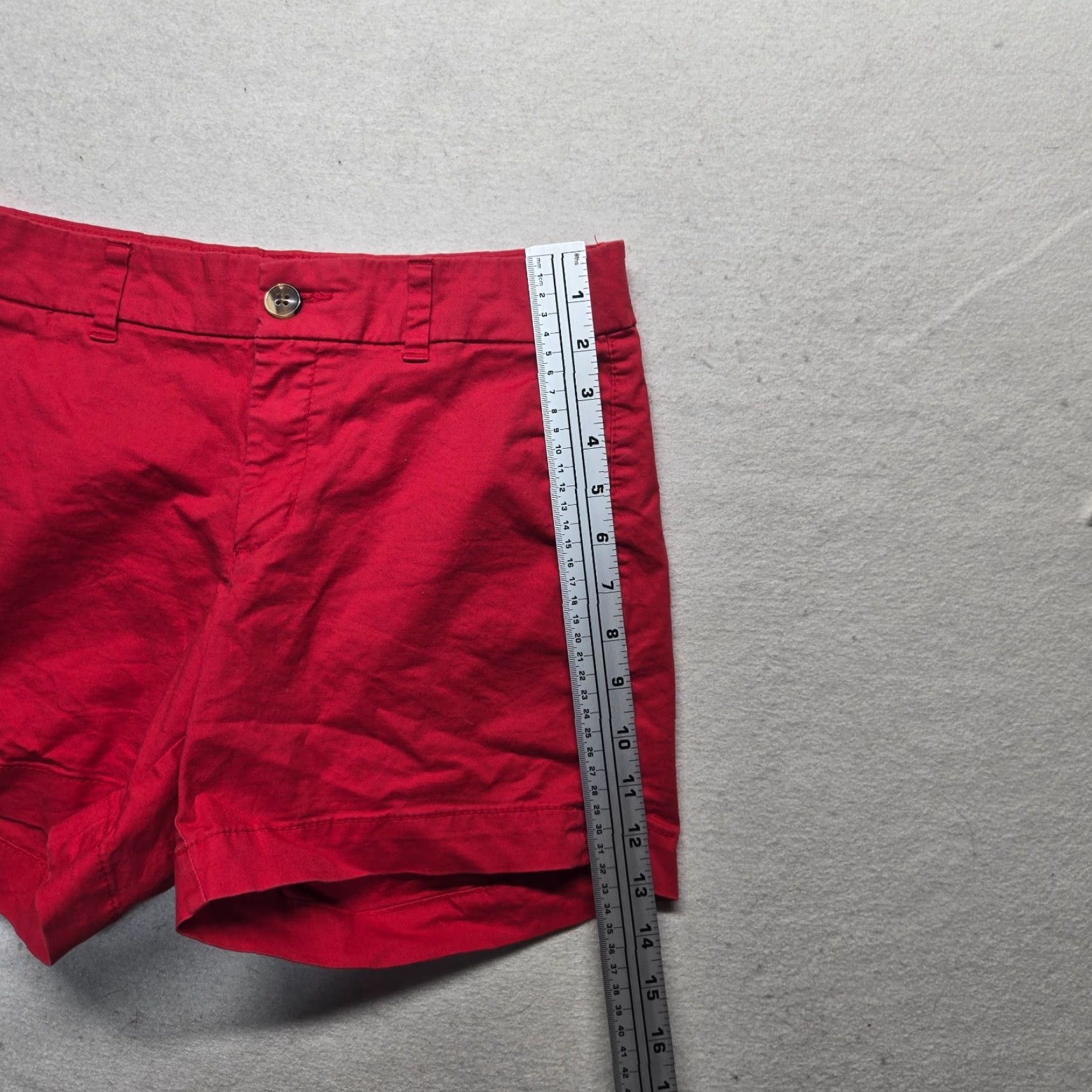 Old Navy Old Navy Red Chino Shorts - Women - 2 Regular Waist Mid Rise 2.5" Inseam Cuffed Pockets Casual Summer Wear Womens Size 26" / US 2 / IT 38 - 5 Thumbnail