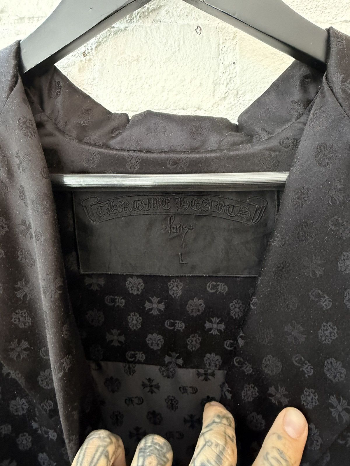 Chrome Hearts Chrome Hearts COUTURE MADE FRANCE SILK CRYSTAL JACKET Size US L / EU 52-54 / 3 - 11 Thumbnail