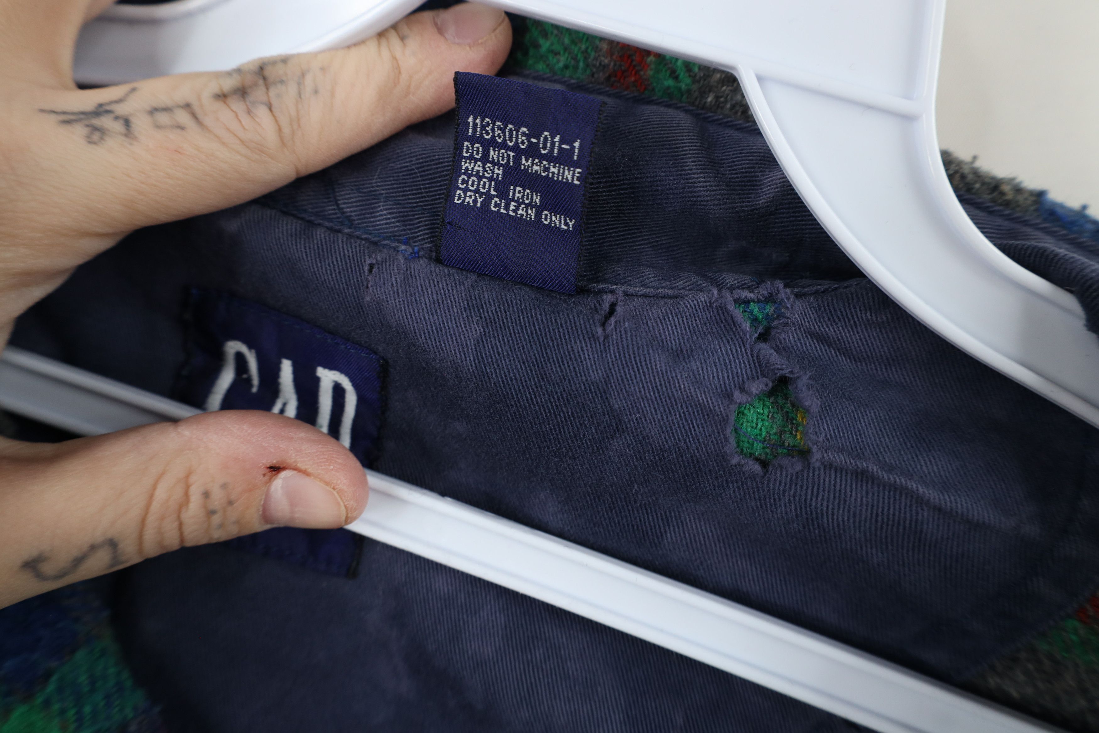 Gap × Vintage Vintage 90s Gap Flannel Wool Blend Button Shirt Rainbow Size US M / EU 48-50 / 2 - 7 Thumbnail