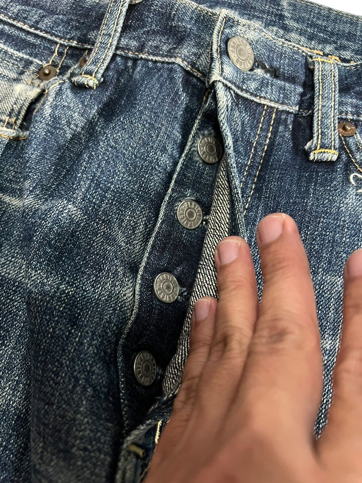 OMNIGOD Vintage Selvedge Omnigod Distress Faded Jean Size US 29 - 12 Thumbnail