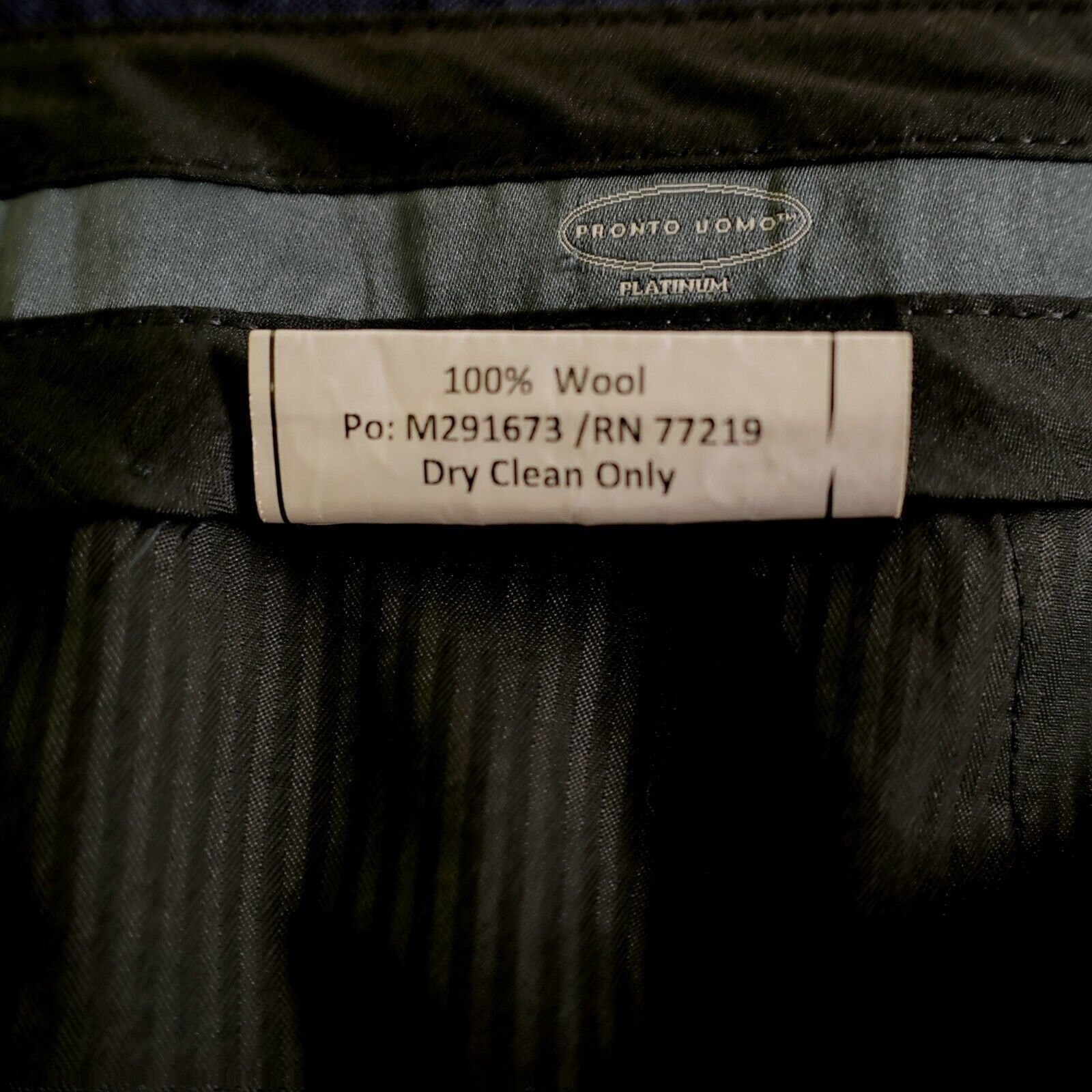 Pronto Uomo Pronto Uomo Platinum Wool Blue Sharkskin Flat Front Mid Rise Size 42R - 7 Thumbnail