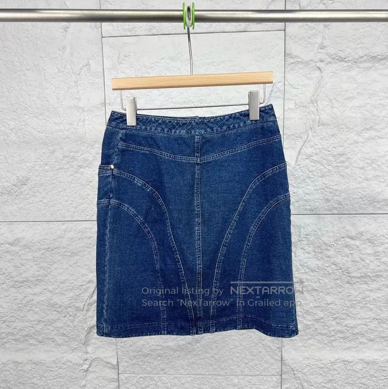 Chanel Chanel Blue Cotton Women's Skirt . Size 28" / US 6 / IT 42 - 2 Thumbnail