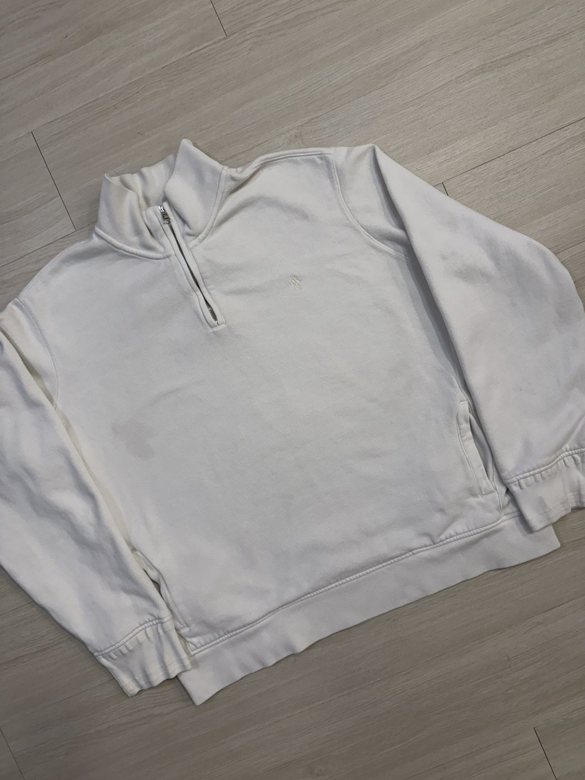 Polo Ralph Lauren Polo Ralph Lauren White Quarter Zip Pullover Size US XXL / EU 58 / 5 - 2 Thumbnail