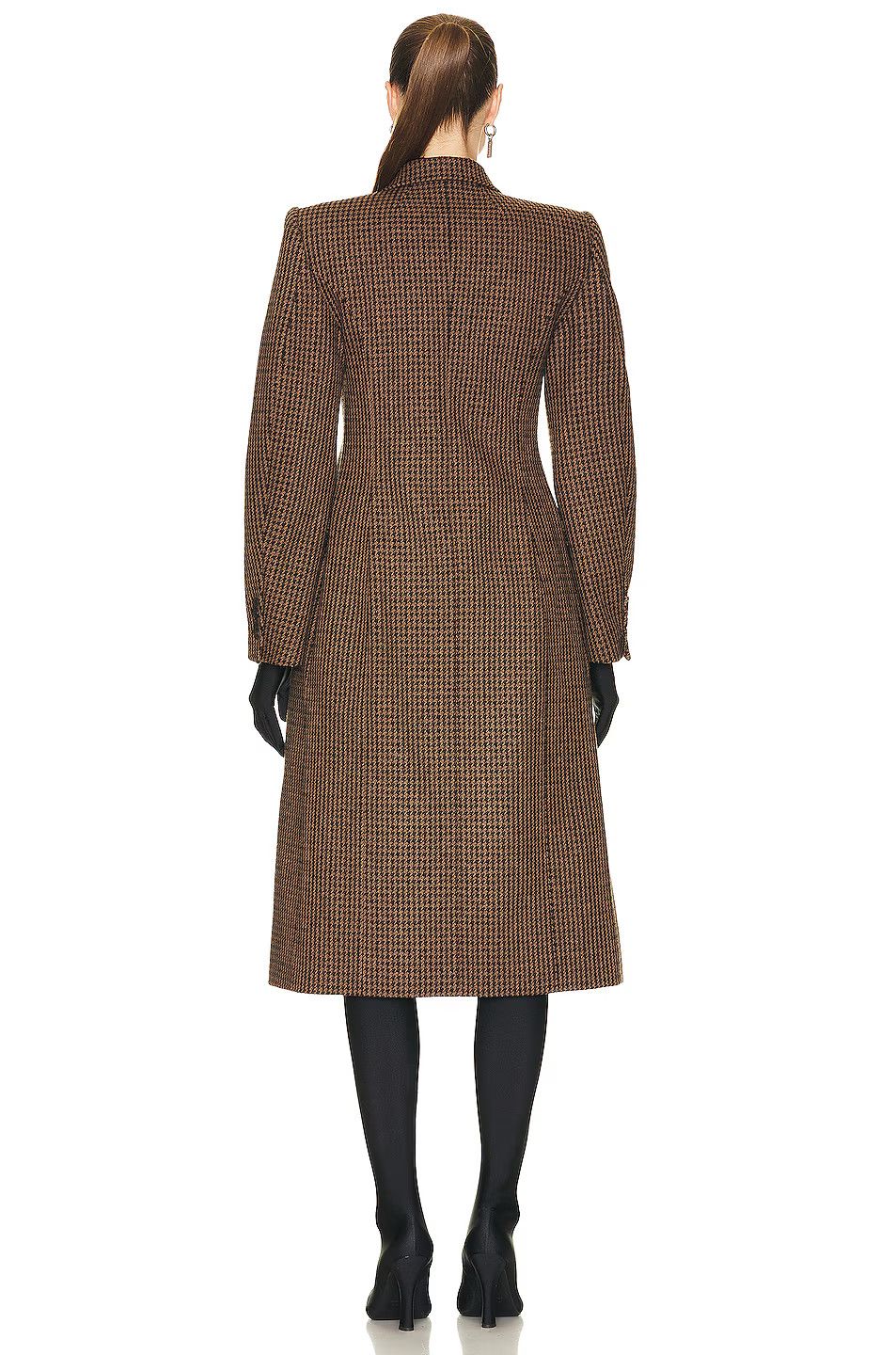 Balenciaga o1la1rc1a1024 DB Hourglass Coat in Brown/Beige Size S / US 4 / IT 40 - 3 Thumbnail