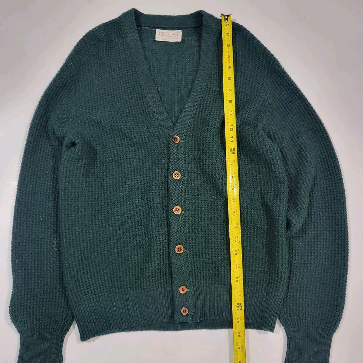 Vintage Vintage Lord Jeff Green Ribbed V-Neck Sweater Cardigan M Size US M / EU 48-50 / 2 - 7 Thumbnail
