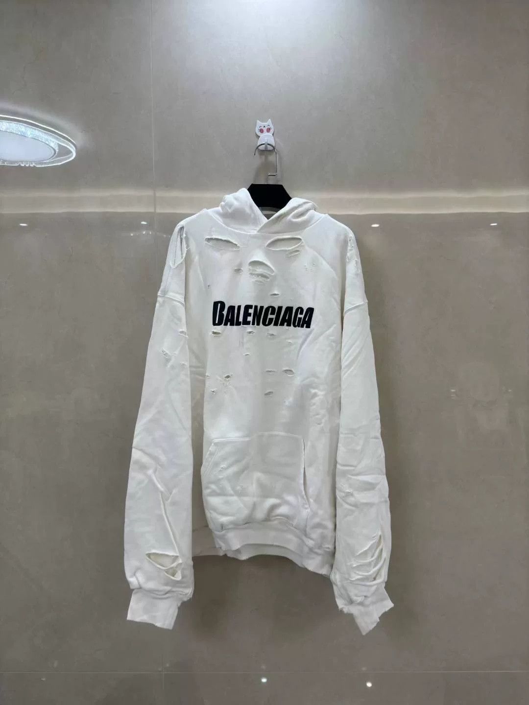 Balenciaga Balenciaga Large Hole Letter Hoodie Size US S / EU 44-46 / 1 - 1 Thumbnail