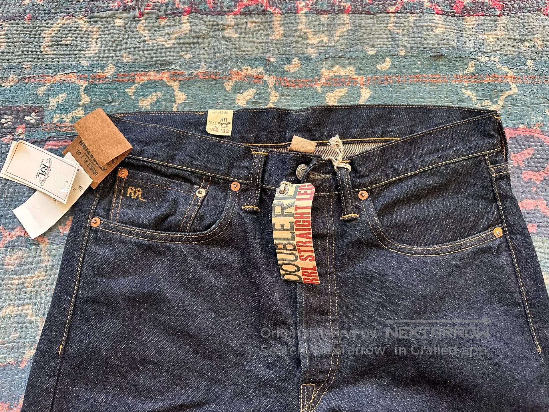 RRL Ralph Lauren RRL Straight Leg Denim Jeans. Size US 33 - 3 Thumbnail