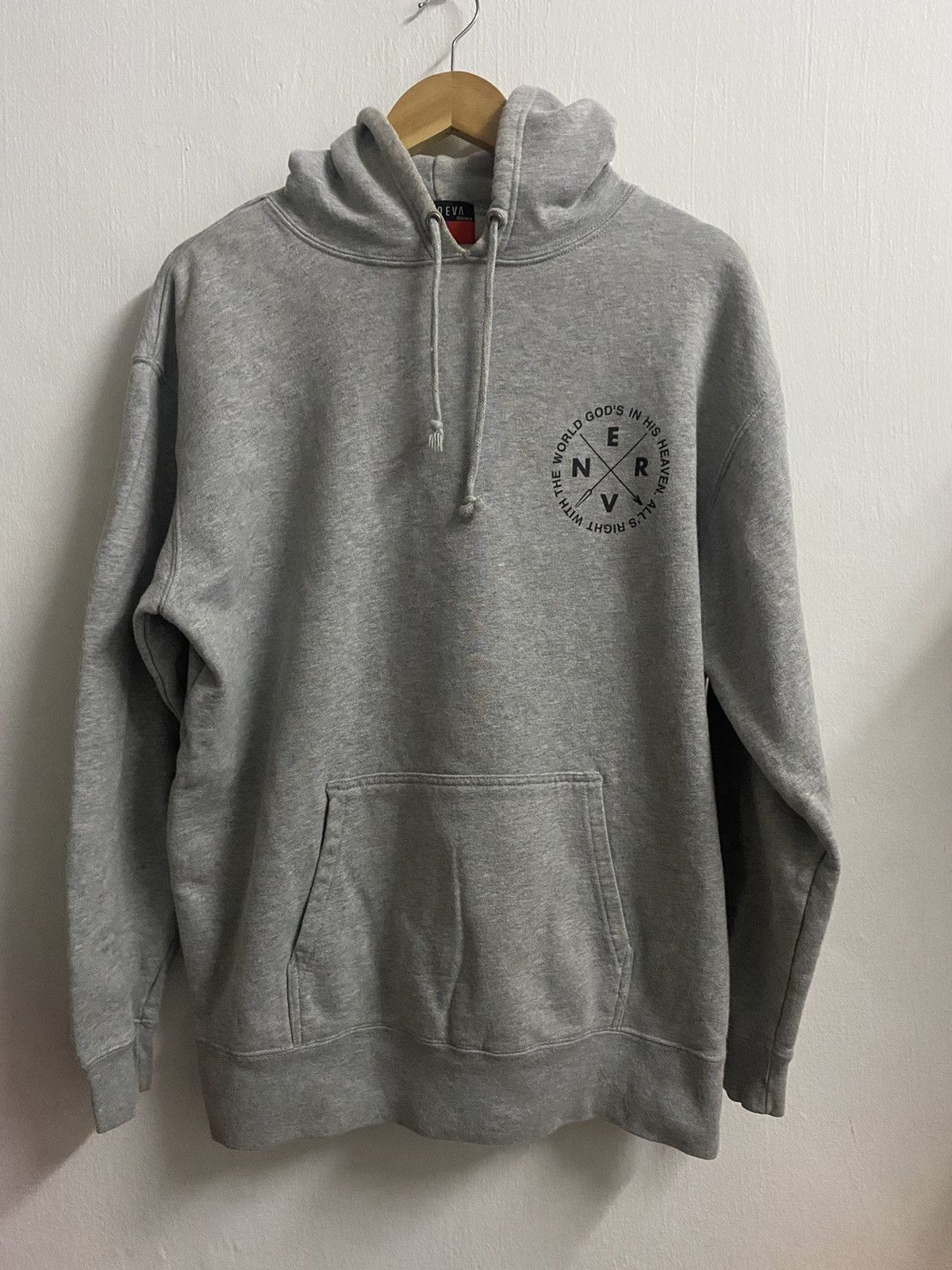 image of Anima x Movie Radio Eva Neon Genesis Evangelion Pullover in Grey, Men's (Size XL)